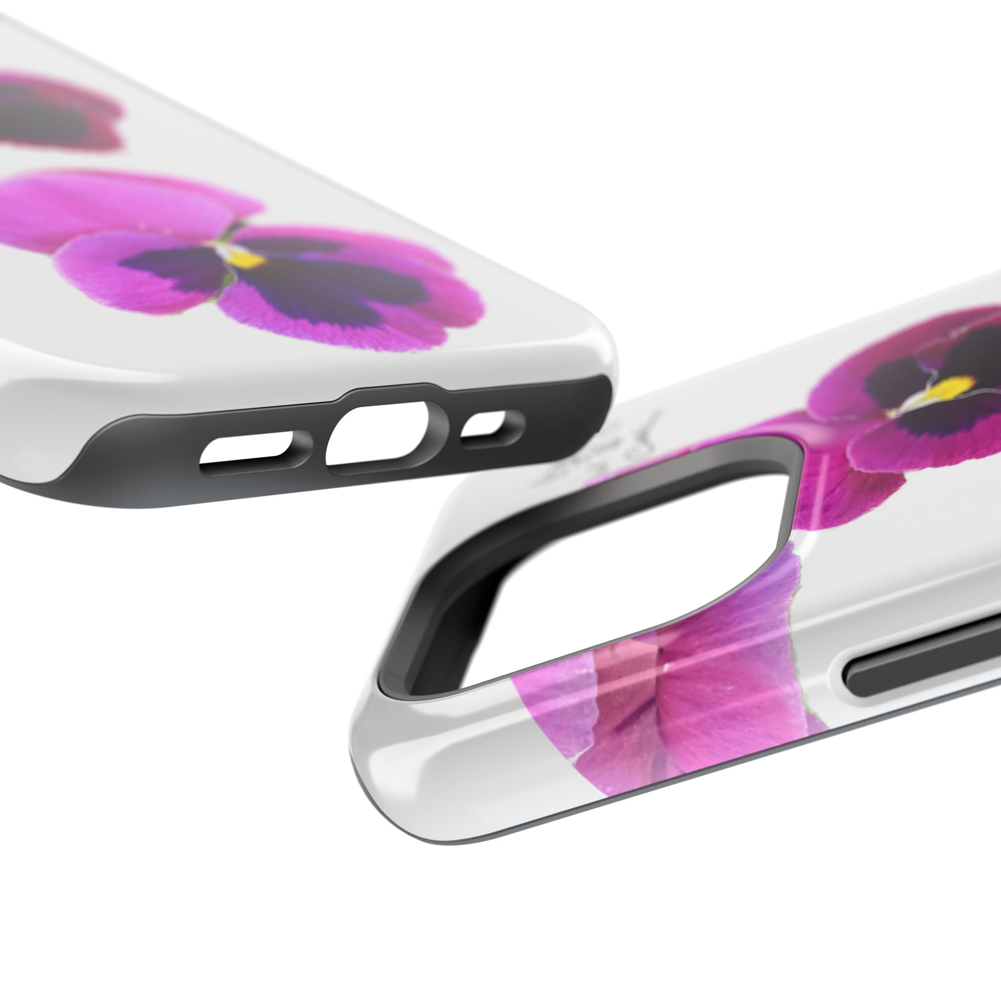 Pansy Blossom Magnetic Phone Case — Impact‑Resistant Floral iPhone Cover