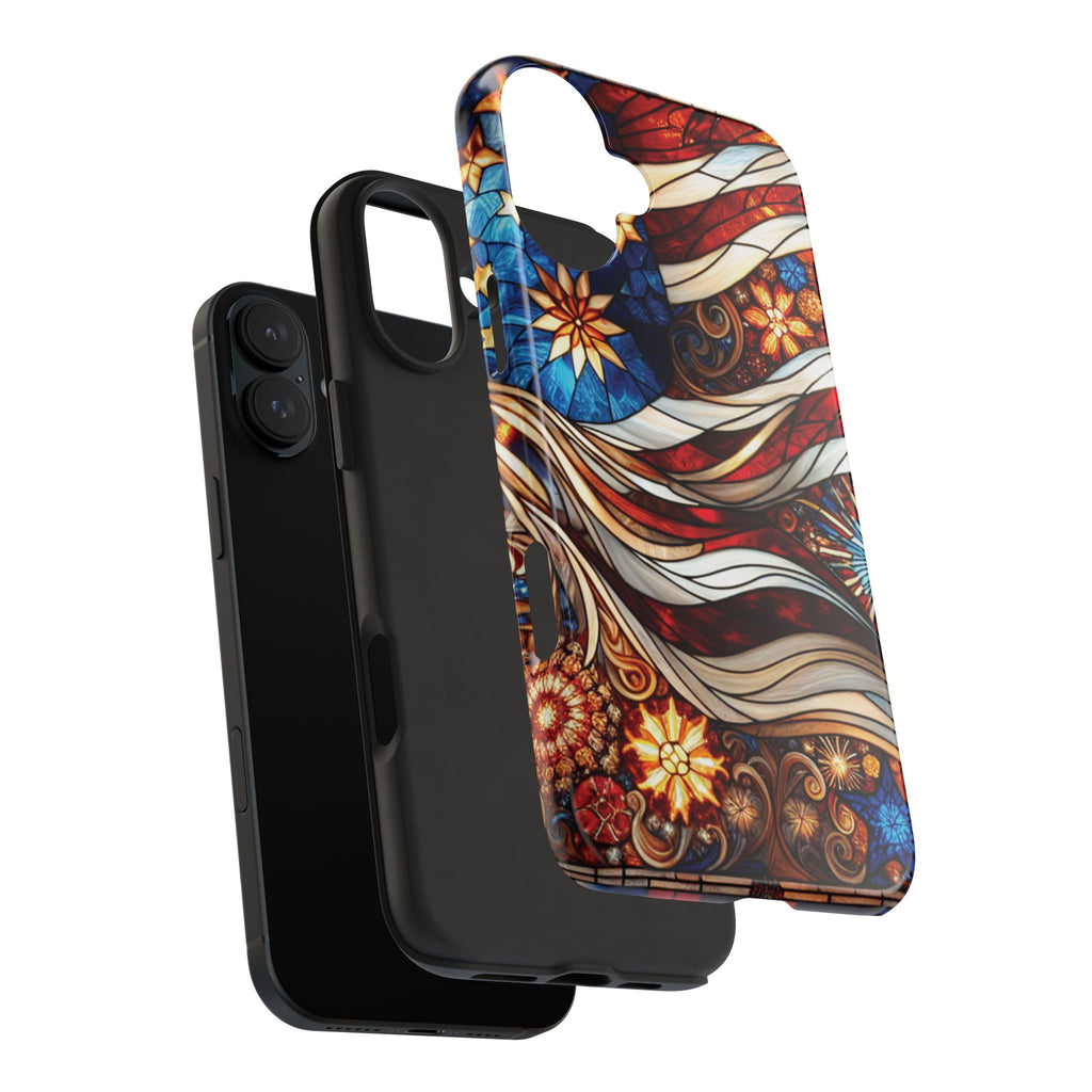 American by Nature Colorful Stained Glass Tough Phone Cases | Unique iPhone Covers, Protective Cases, Vibrant Designs, Gifts for Him/Her