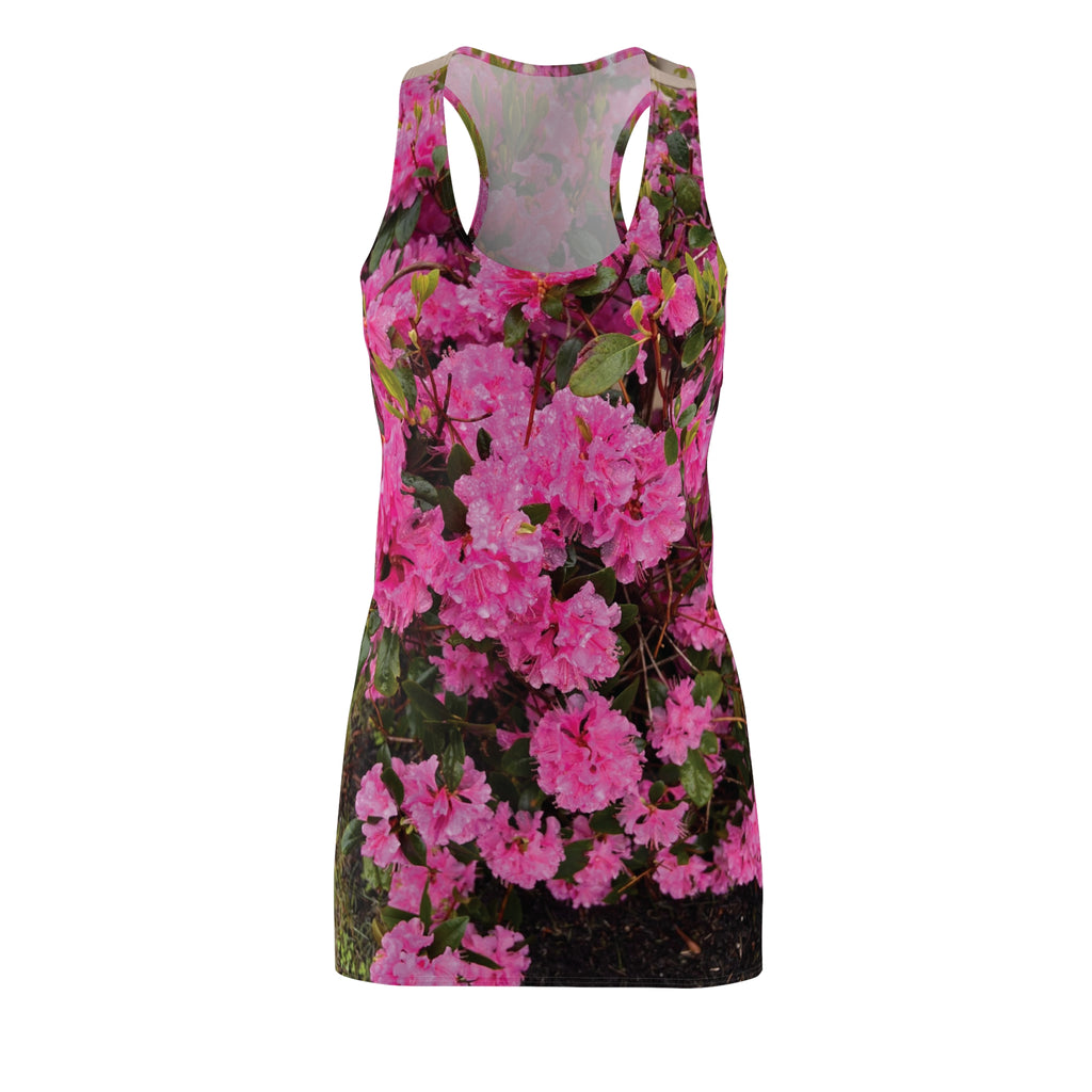 Pink Azalea Floral Racerback Dress — All-Over-Print Summer Sundress