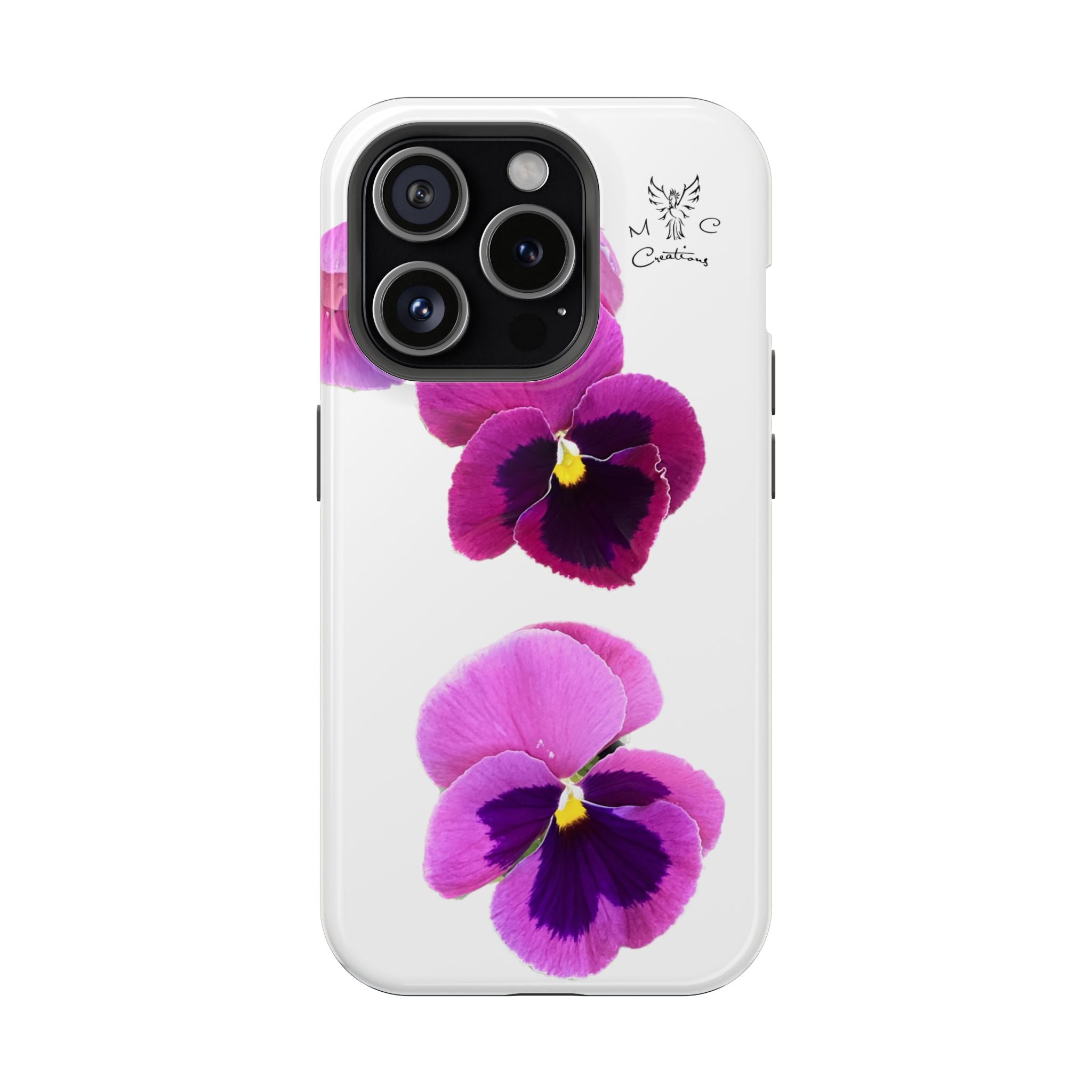 Pansy Blossom Magnetic Phone Case — Impact‑Resistant Floral iPhone Cover