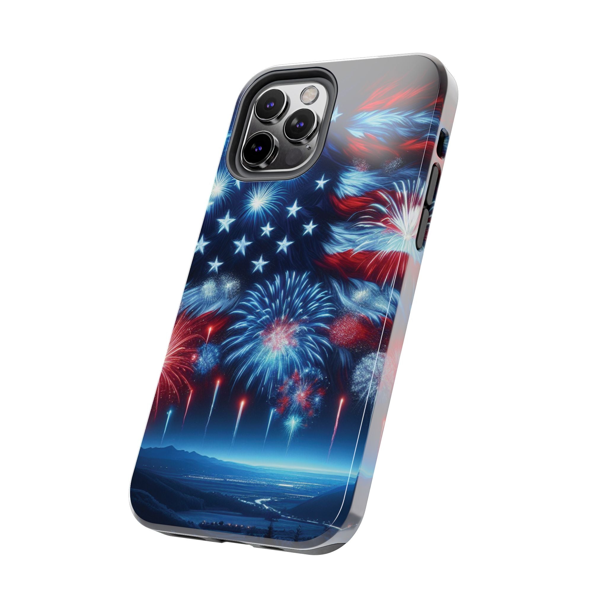 Patriotic Fireworks Phone Case, Independence Day, USA Pride, Tough Phone Cover, July 4th, Gift for Veterans