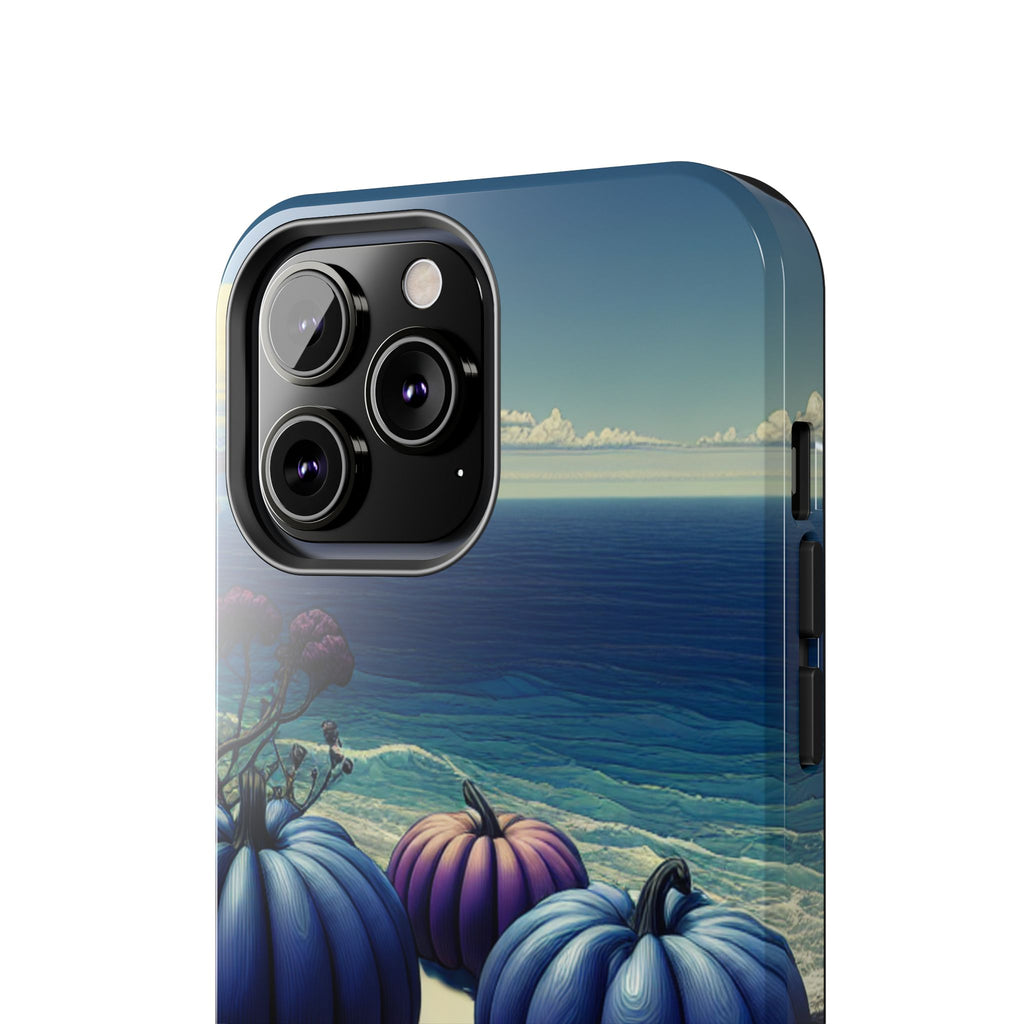 Blue Pumpkin Beach Tough Phone Case — Coastal Halloween Fall iPhone Cover