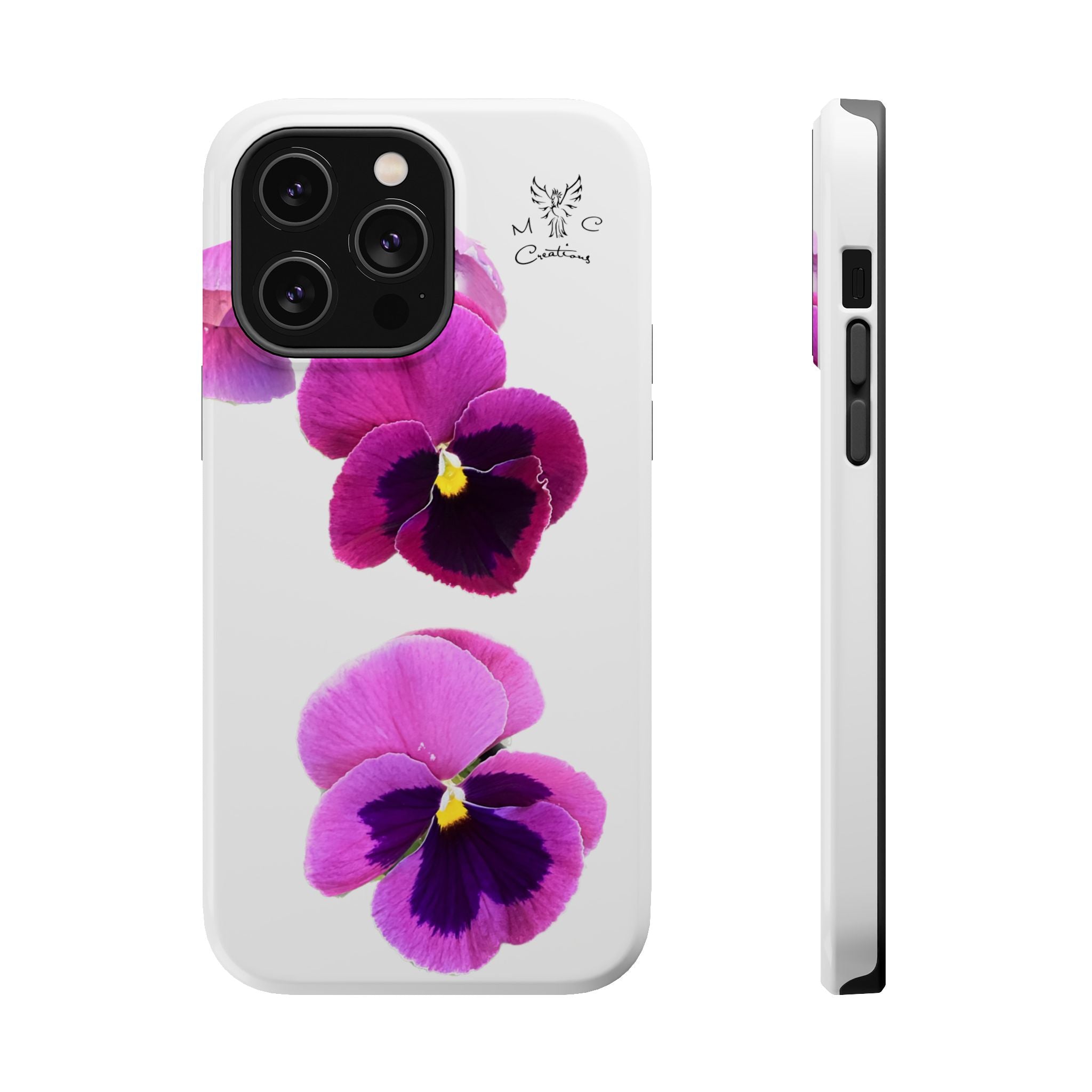 Pansy Blossom Magnetic Phone Case — Impact‑Resistant Floral iPhone Cover