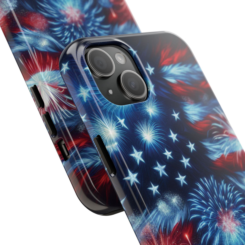 Patriotic Fireworks Phone Case, Independence Day, USA Pride, Tough Phone Cover, July 4th, Gift for Veterans
