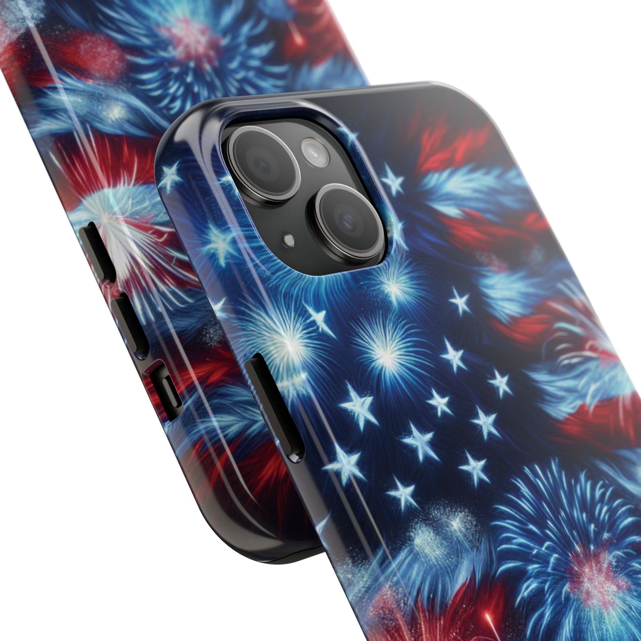 Patriotic Fireworks Phone Case, Independence Day, USA Pride, Tough Phone Cover, July 4th, Gift for Veterans