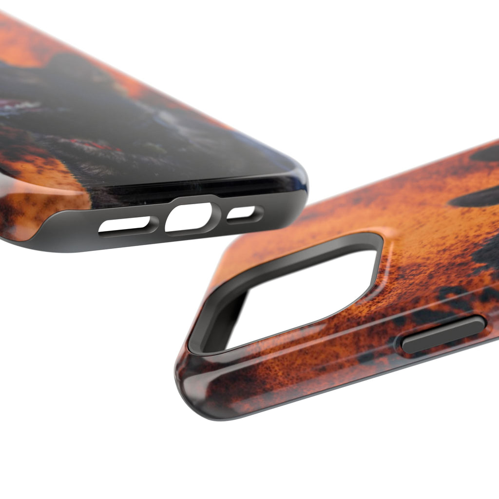 German Shepherd Phone Case — Flame Background Magnetic Impact-Resistant