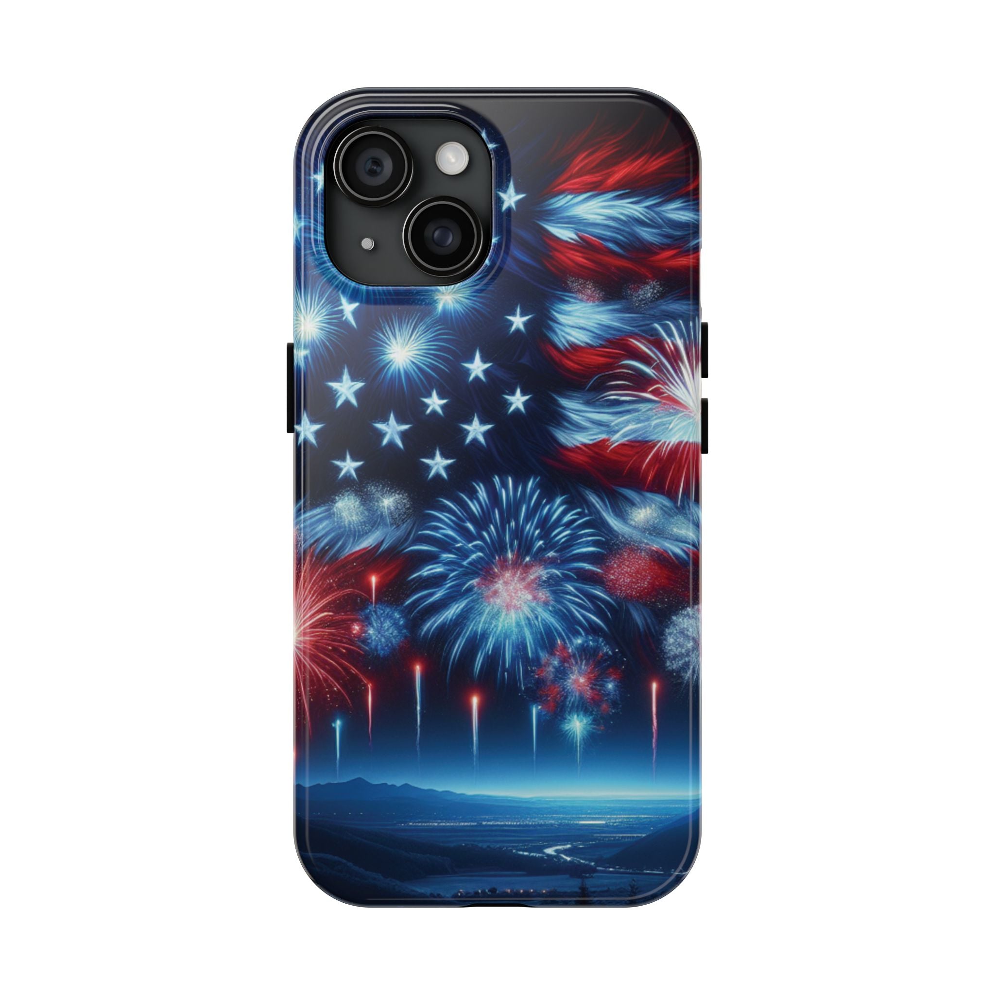 Patriotic Fireworks Phone Case, Independence Day, USA Pride, Tough Phone Cover, July 4th, Gift for Veterans