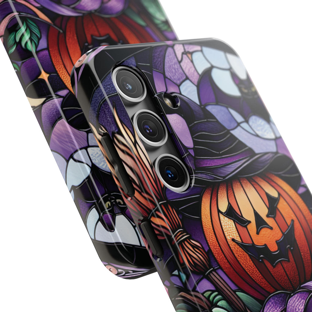 Halloween Jack-O'-Lantern Tough Phone Case — Spooky Pumpkin Witch Hat Design