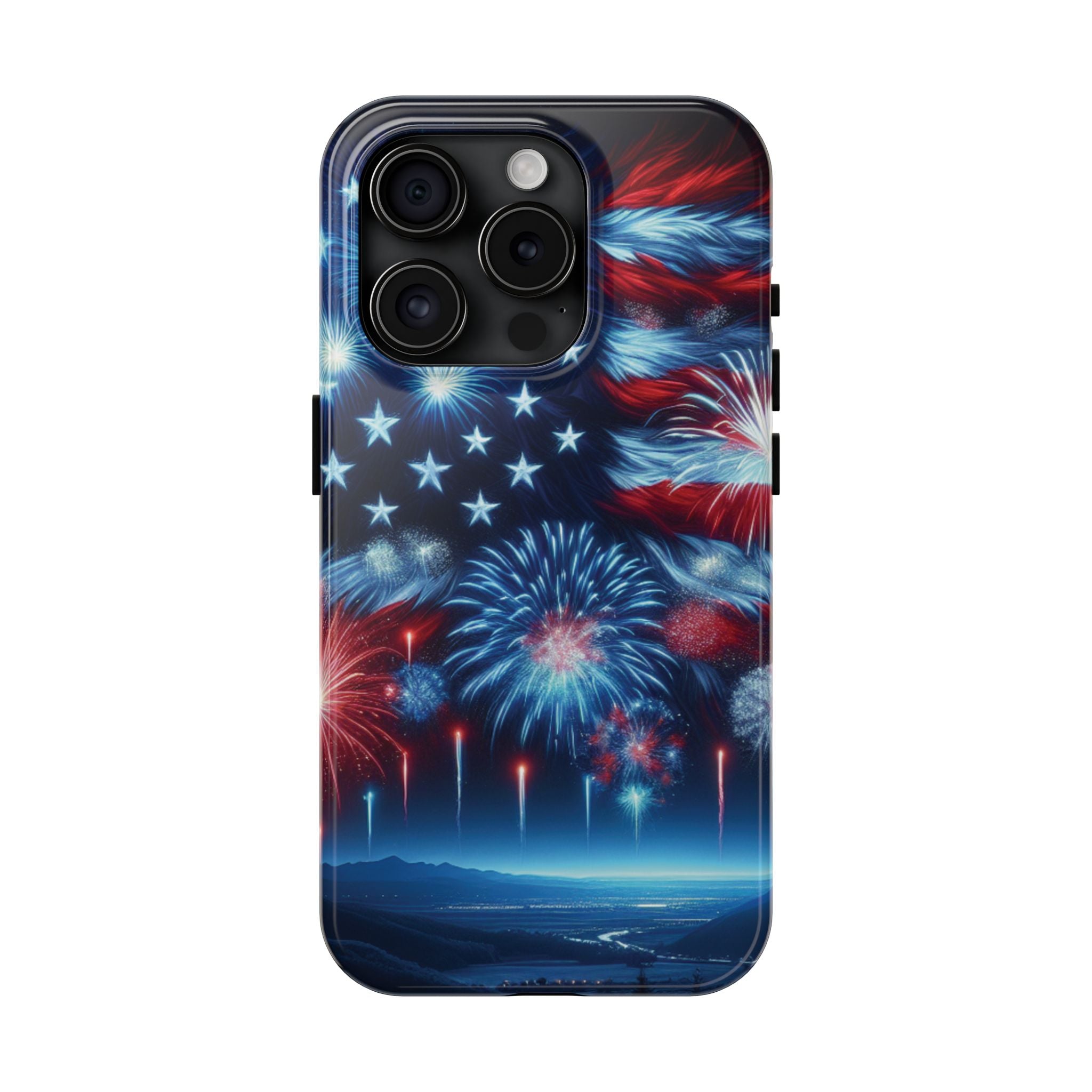 Patriotic Fireworks Phone Case, Independence Day, USA Pride, Tough Phone Cover, July 4th, Gift for Veterans