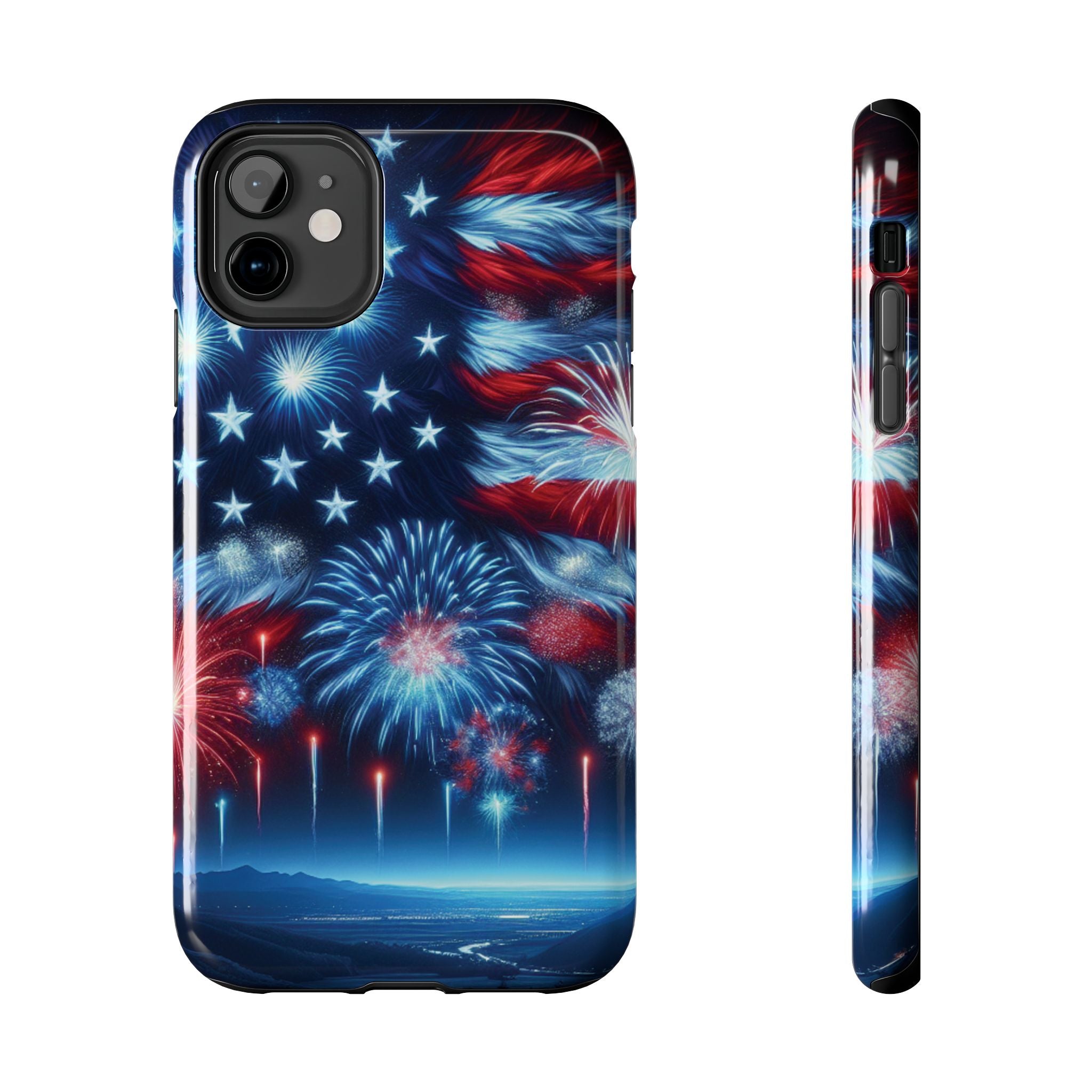 Patriotic Fireworks Phone Case, Independence Day, USA Pride, Tough Phone Cover, July 4th, Gift for Veterans