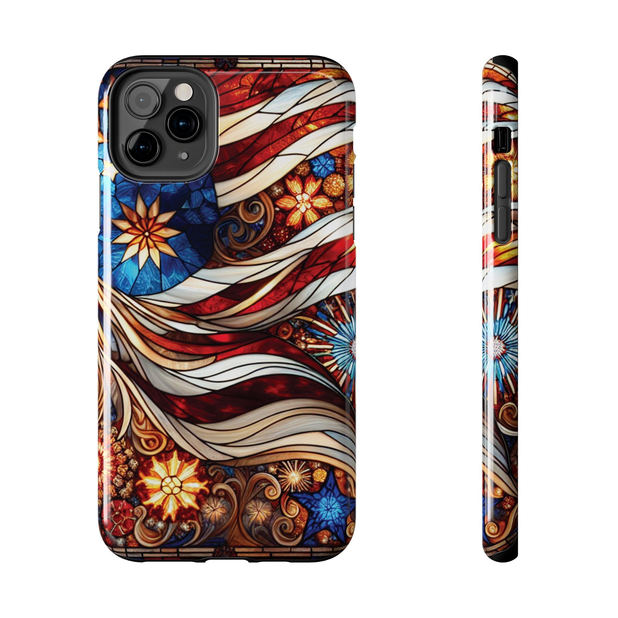 American by Nature Colorful Stained Glass Tough Phone Cases | Unique iPhone Covers, Protective Cases, Vibrant Designs, Gifts for Him/Her