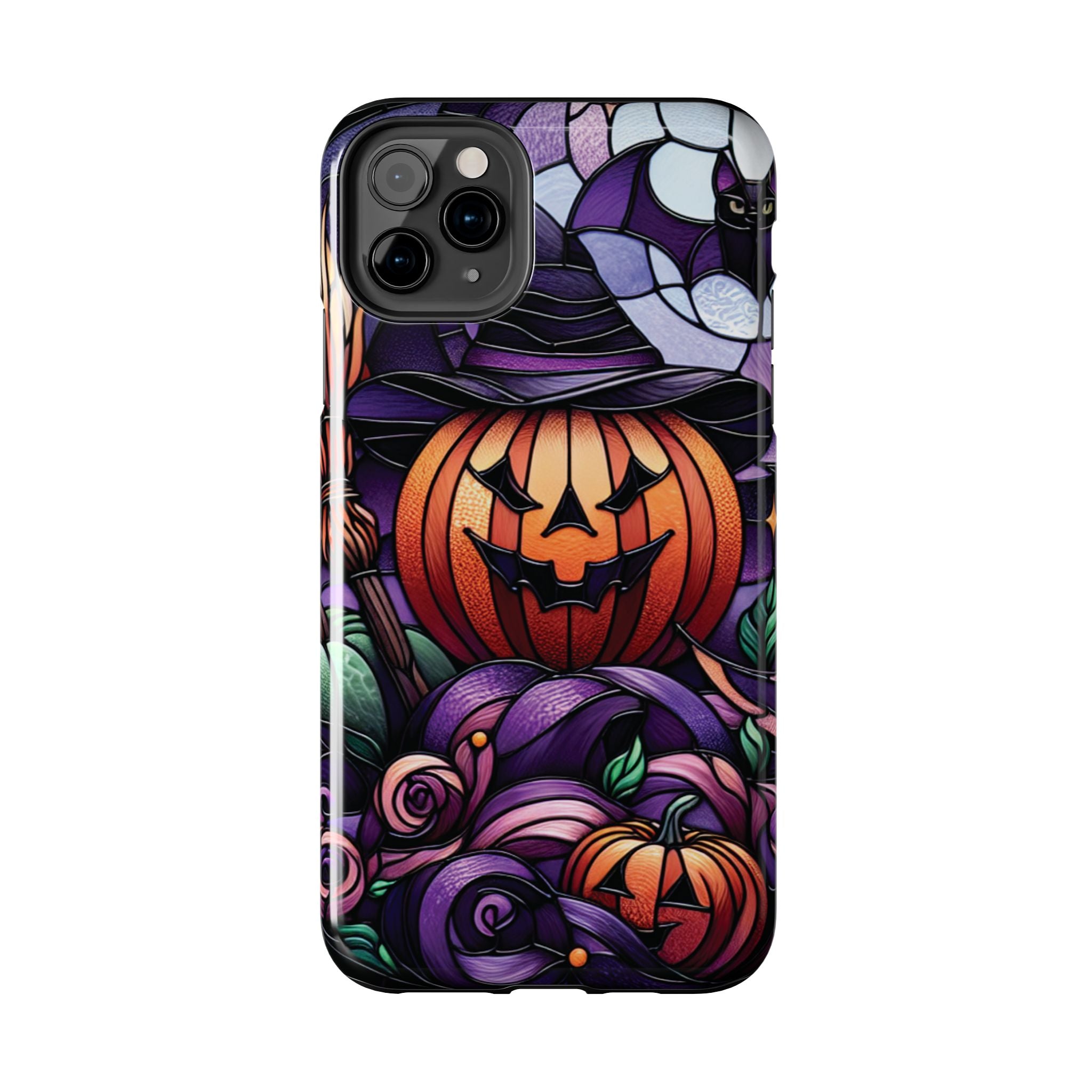 Halloween Jack-O'-Lantern Tough Phone Case — Spooky Pumpkin Witch Hat Design