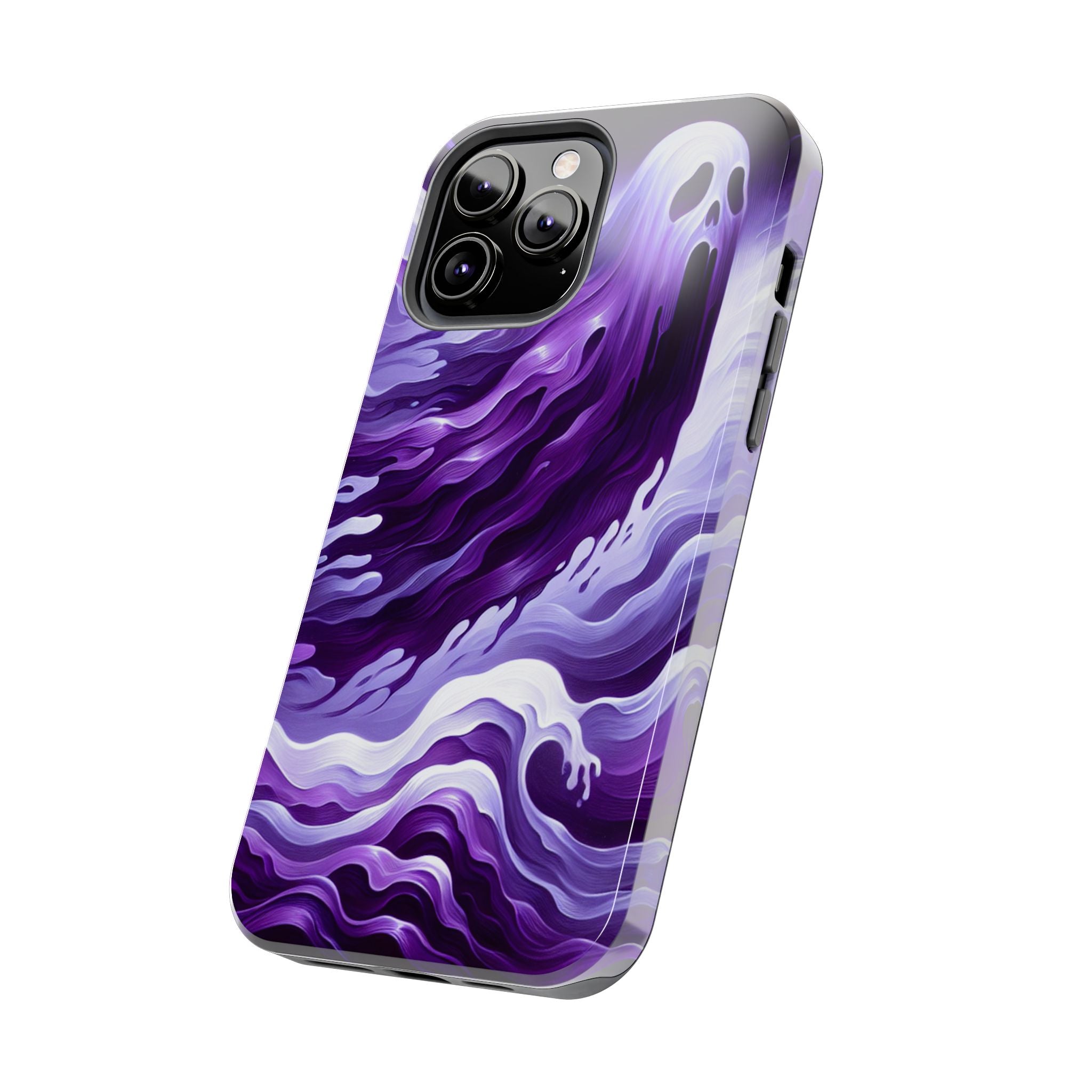 Purple wavey ghosts! - Tough Phone Cases