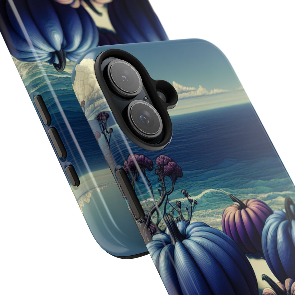 Blue Pumpkin Beach Tough Phone Case — Coastal Halloween Fall iPhone Cover