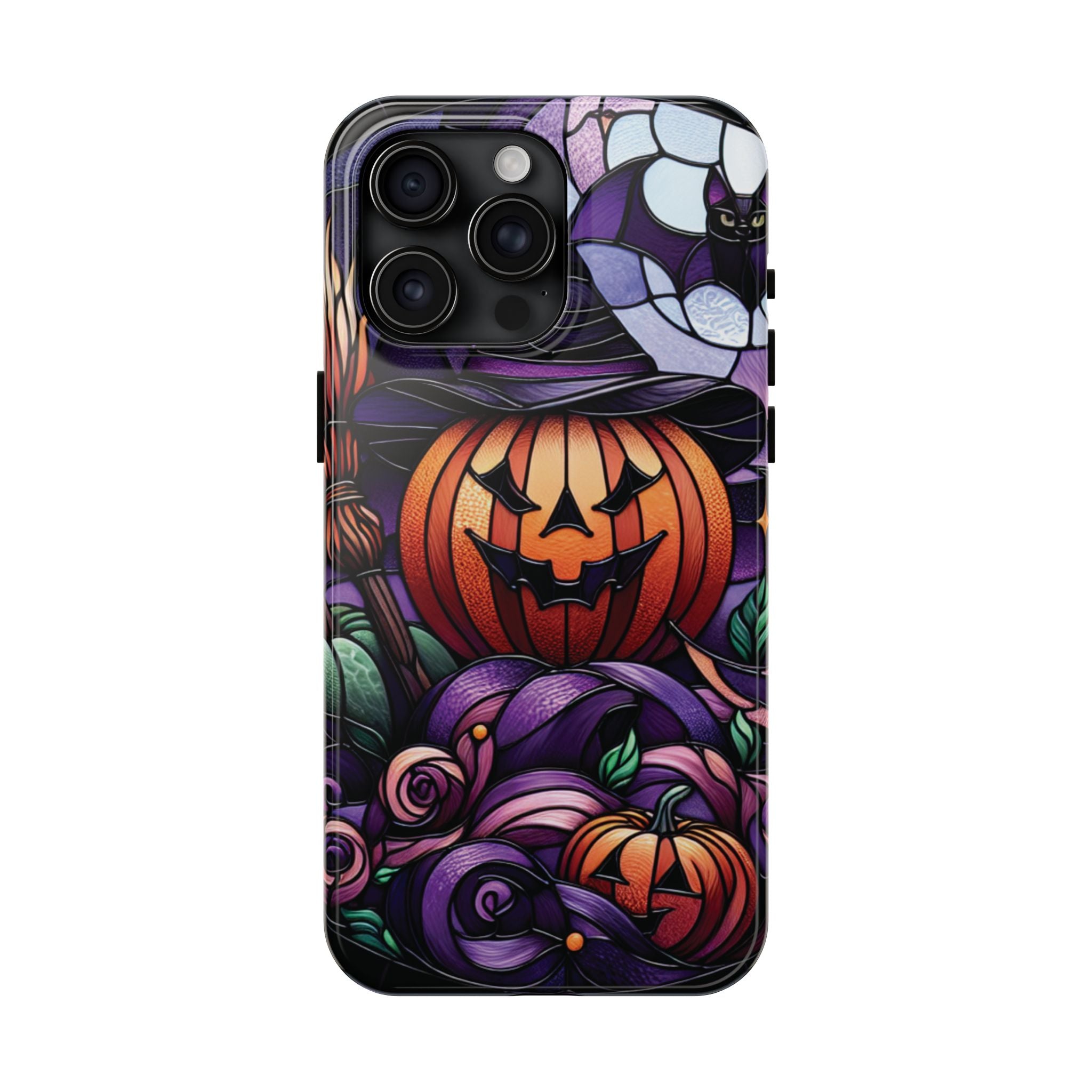 Halloween Jack-O'-Lantern Tough Phone Case — Spooky Pumpkin Witch Hat Design