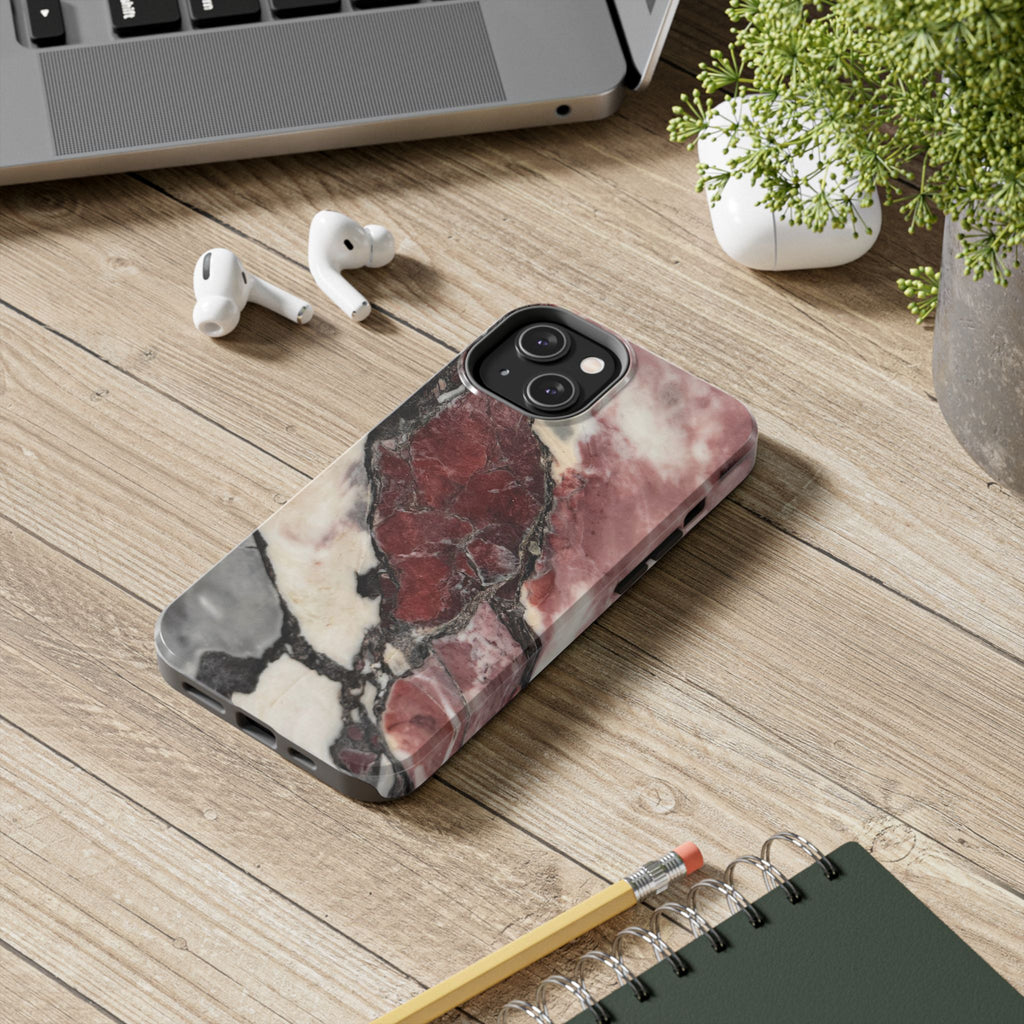 Red Marble Tough Phone Case — Protective Designer Phone Cover