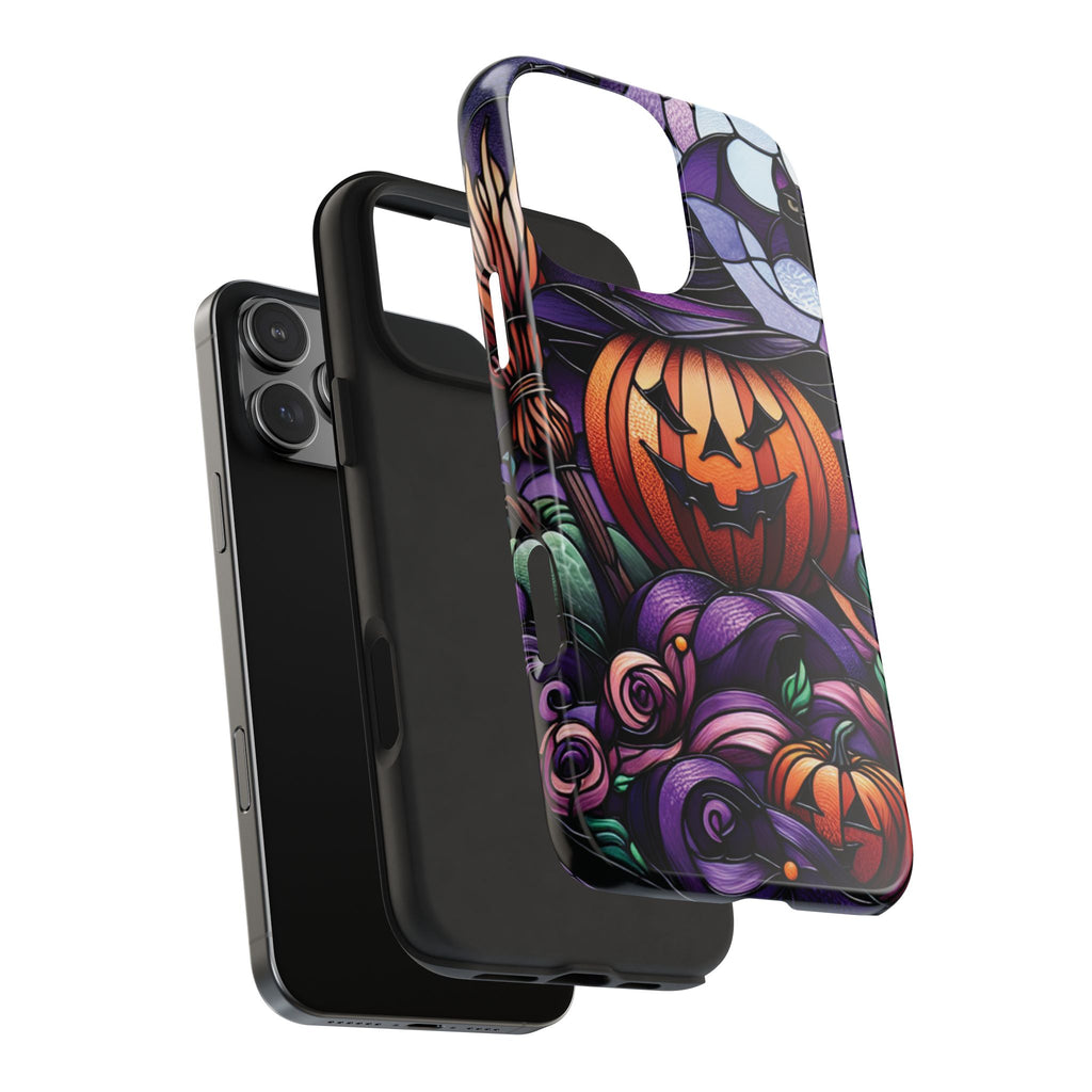 Halloween Jack-O'-Lantern Tough Phone Case — Spooky Pumpkin Witch Hat Design