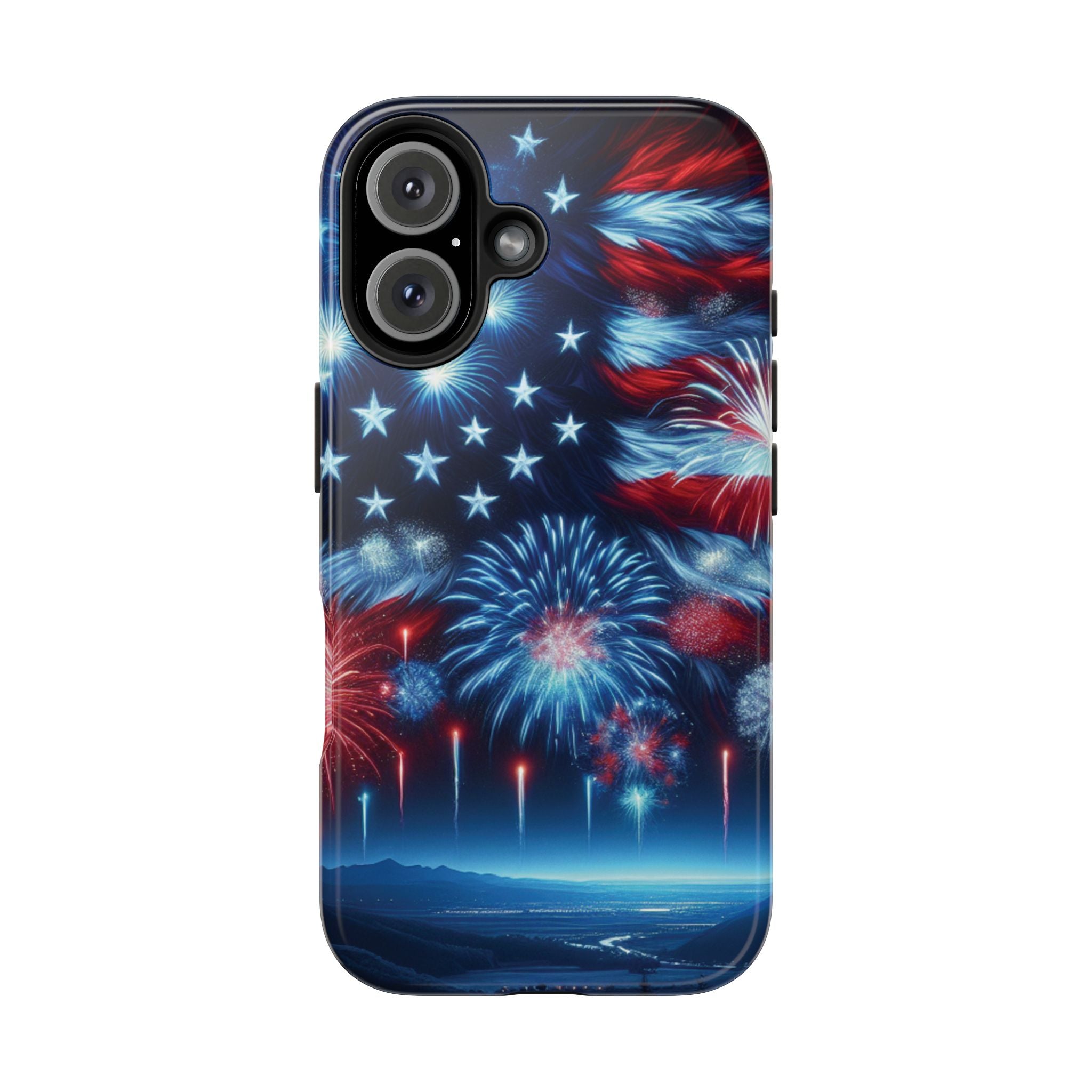 Patriotic Fireworks Phone Case, Independence Day, USA Pride, Tough Phone Cover, July 4th, Gift for Veterans