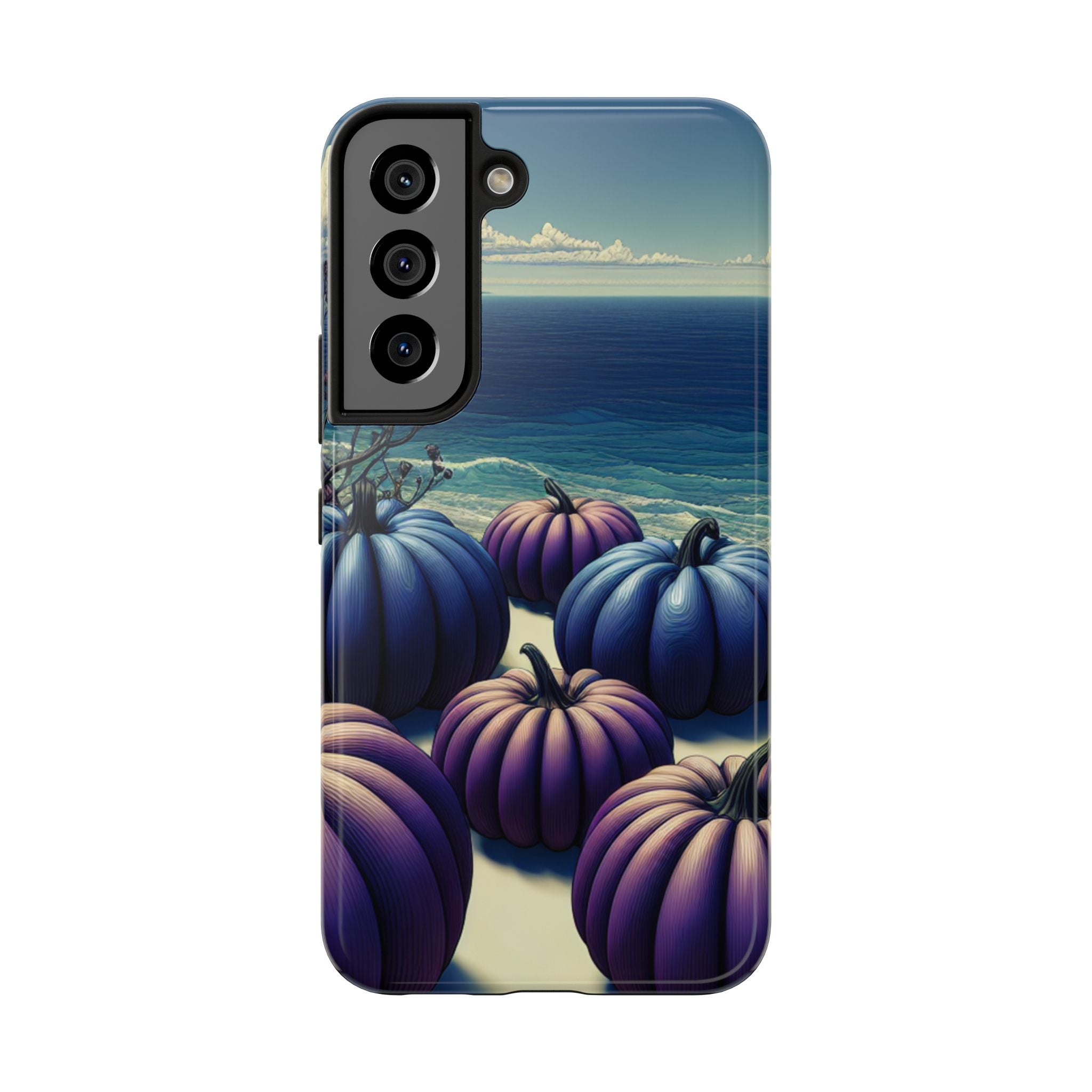 Blue Pumpkin Beach Tough Phone Case — Coastal Halloween Fall iPhone Cover
