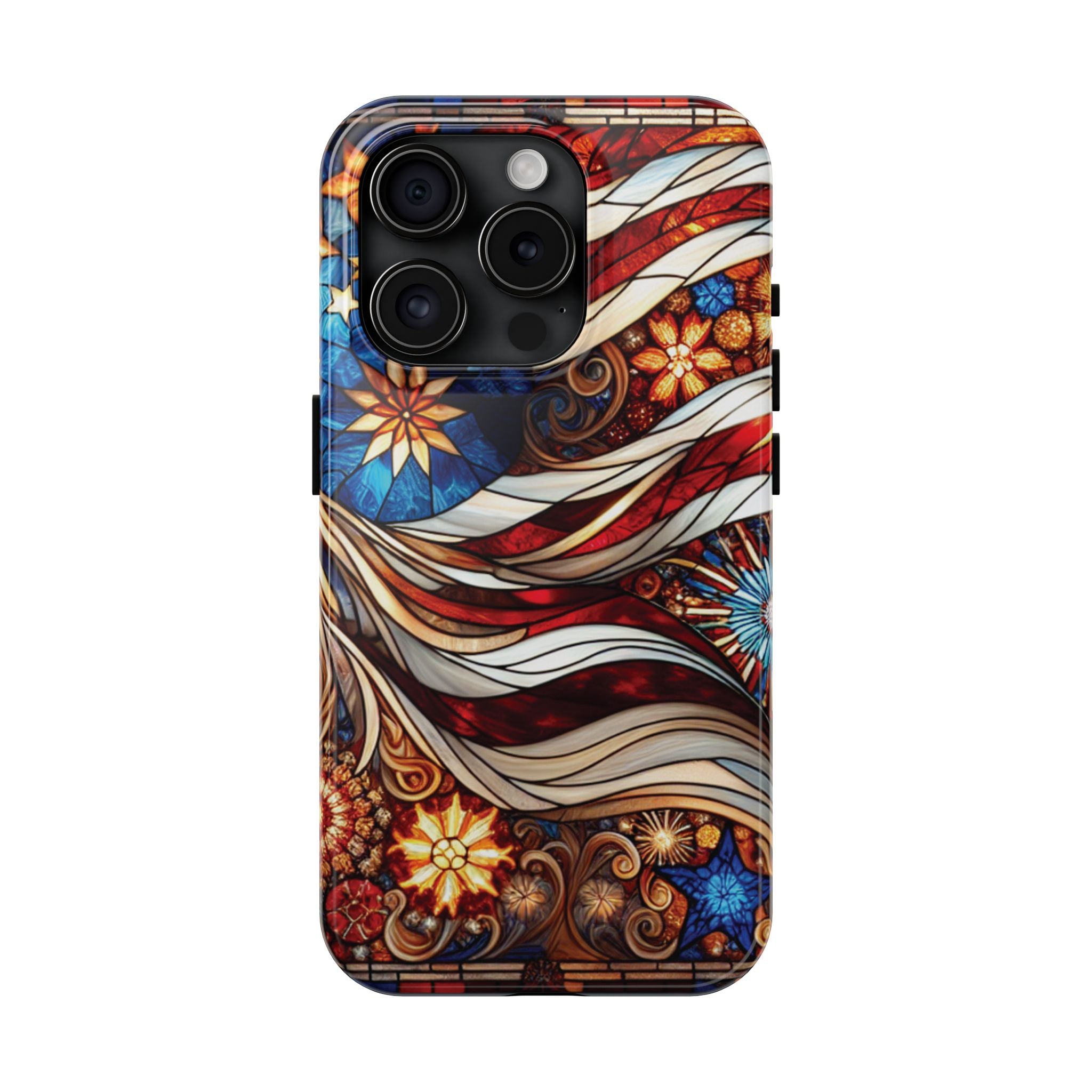 American by Nature Colorful Stained Glass Tough Phone Cases | Unique iPhone Covers, Protective Cases, Vibrant Designs, Gifts for Him/Her