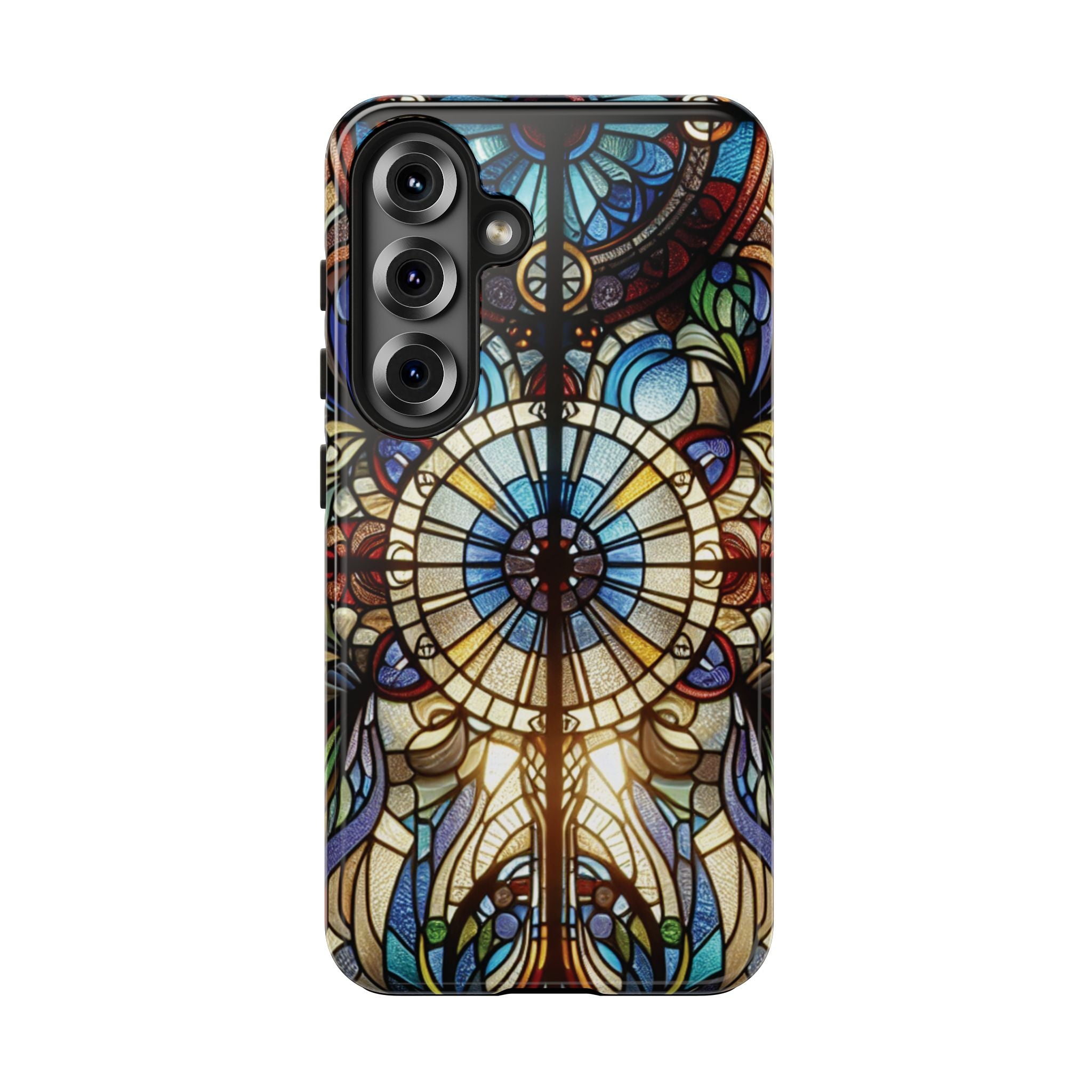 Stained Glass Mandala Tough Phone Case — Floral Vintage Art iPhone Cover