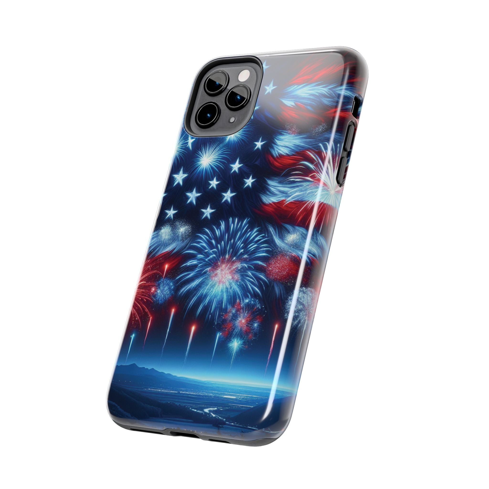 Patriotic Fireworks Phone Case, Independence Day, USA Pride, Tough Phone Cover, July 4th, Gift for Veterans
