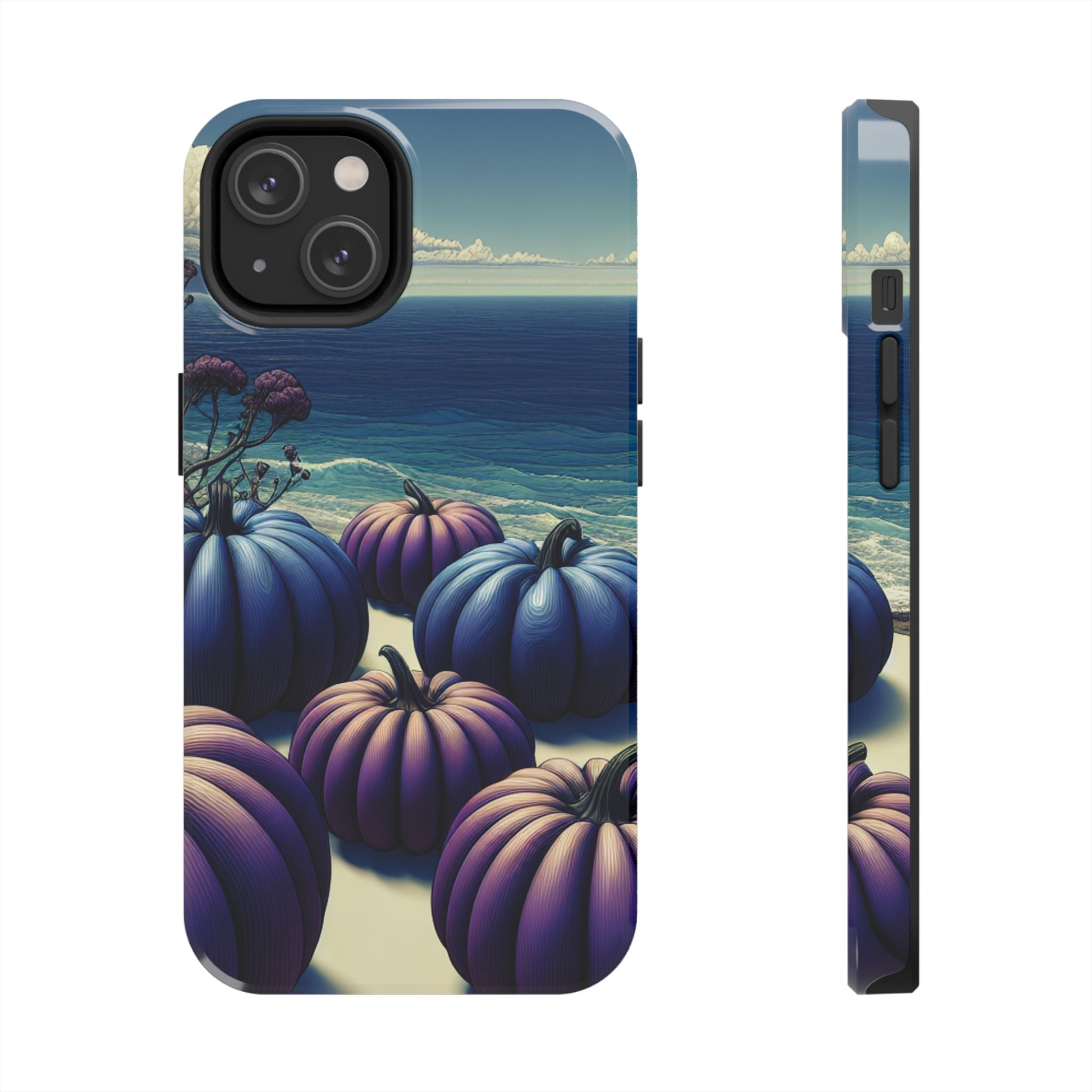 Blue Pumpkin Beach Tough Phone Case — Coastal Halloween Fall iPhone Cover
