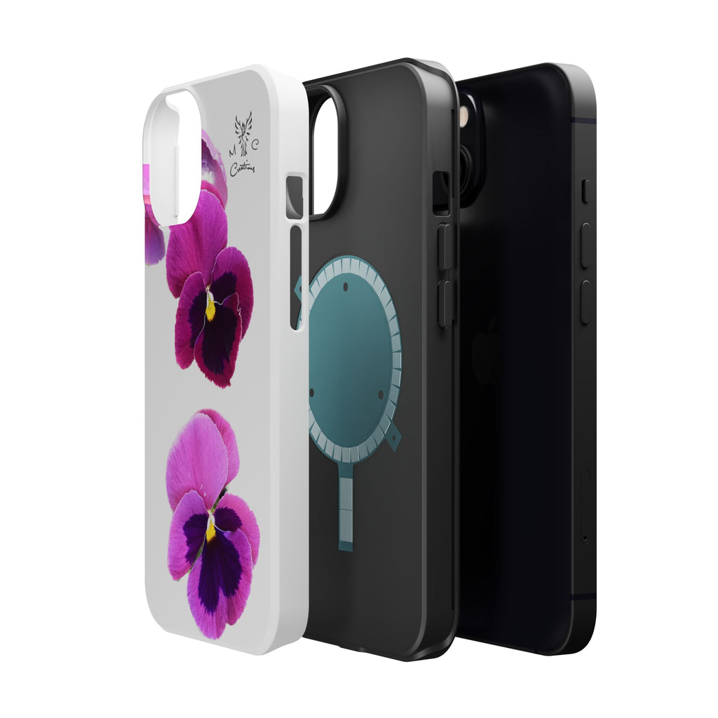 Pansy Blossom Magnetic Phone Case — Impact‑Resistant Floral iPhone Cover