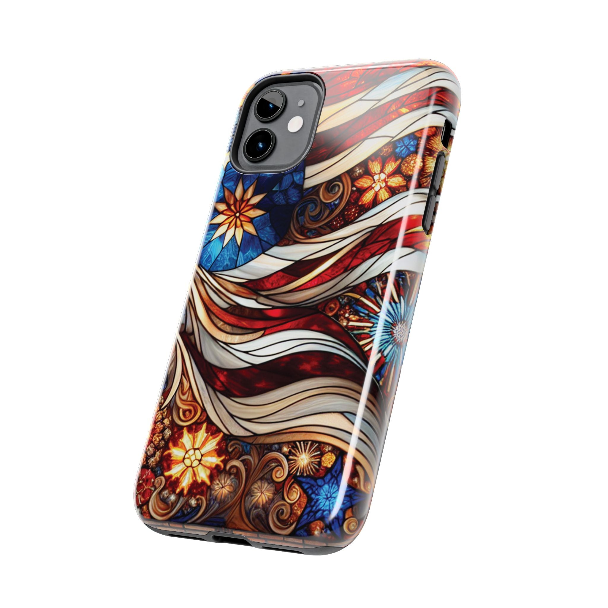American by Nature Colorful Stained Glass Tough Phone Cases | Unique iPhone Covers, Protective Cases, Vibrant Designs, Gifts for Him/Her