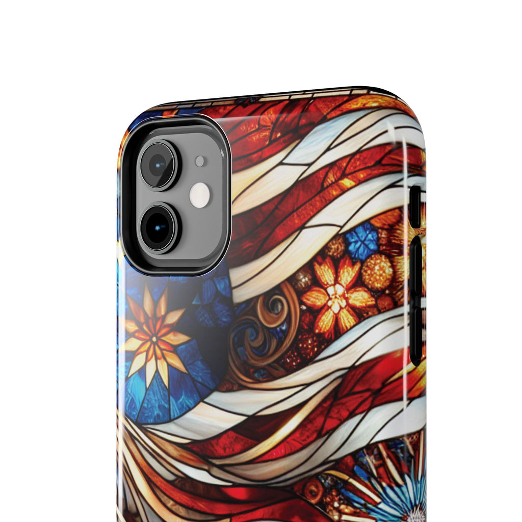 American by Nature Colorful Stained Glass Tough Phone Cases | Unique iPhone Covers, Protective Cases, Vibrant Designs, Gifts for Him/Her