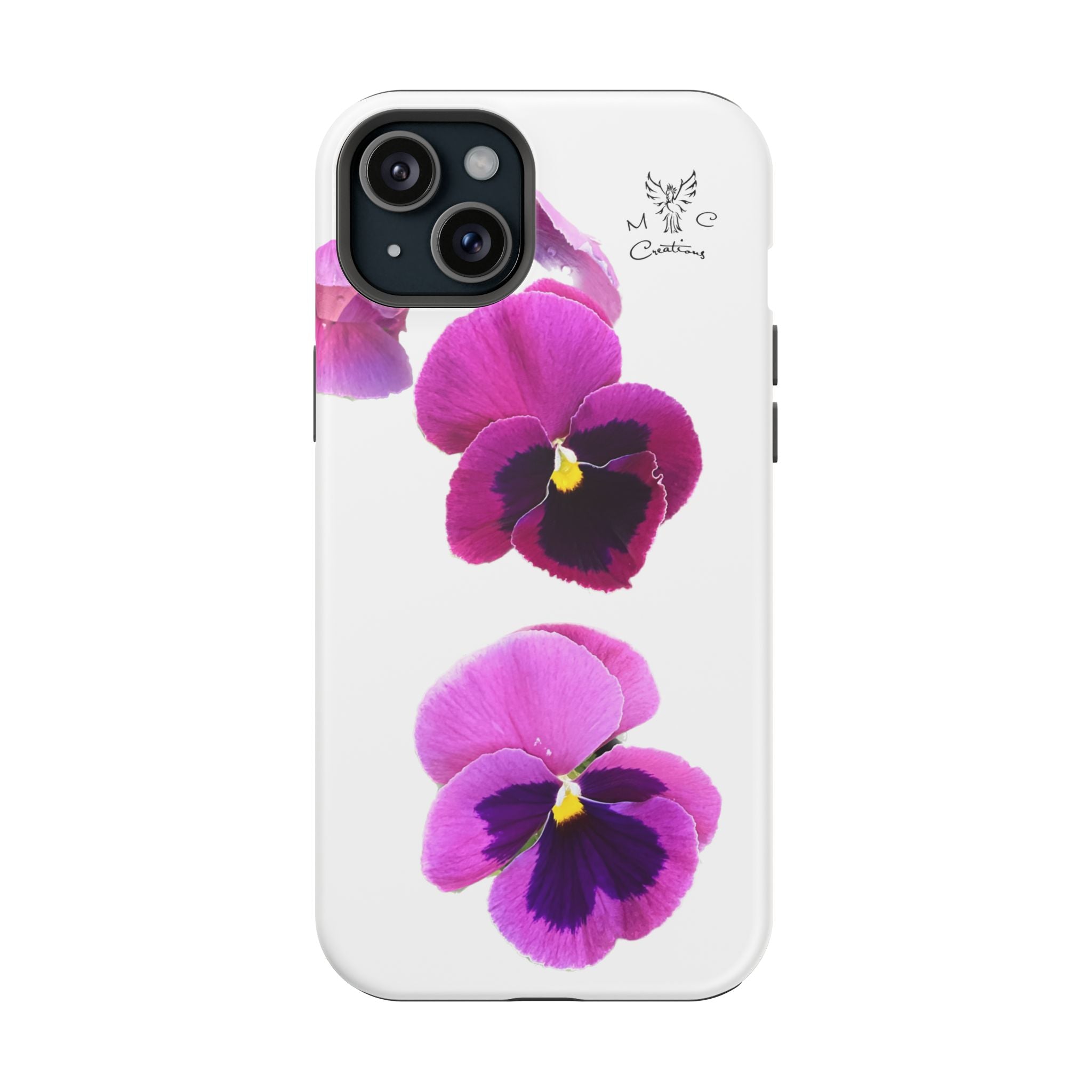 Pansy Blossom Magnetic Phone Case — Impact‑Resistant Floral iPhone Cover