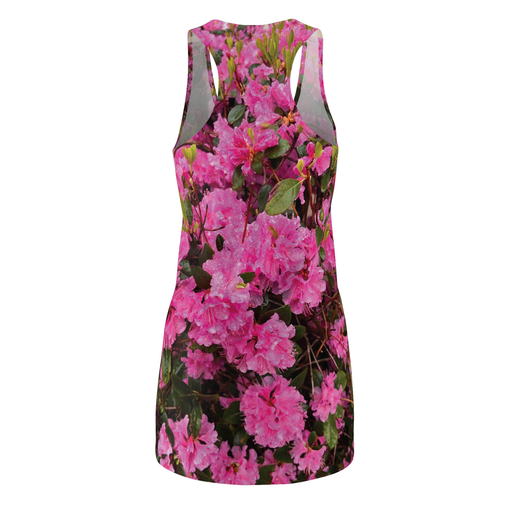 Pink Azalea Floral Racerback Dress — All-Over-Print Summer Sundress