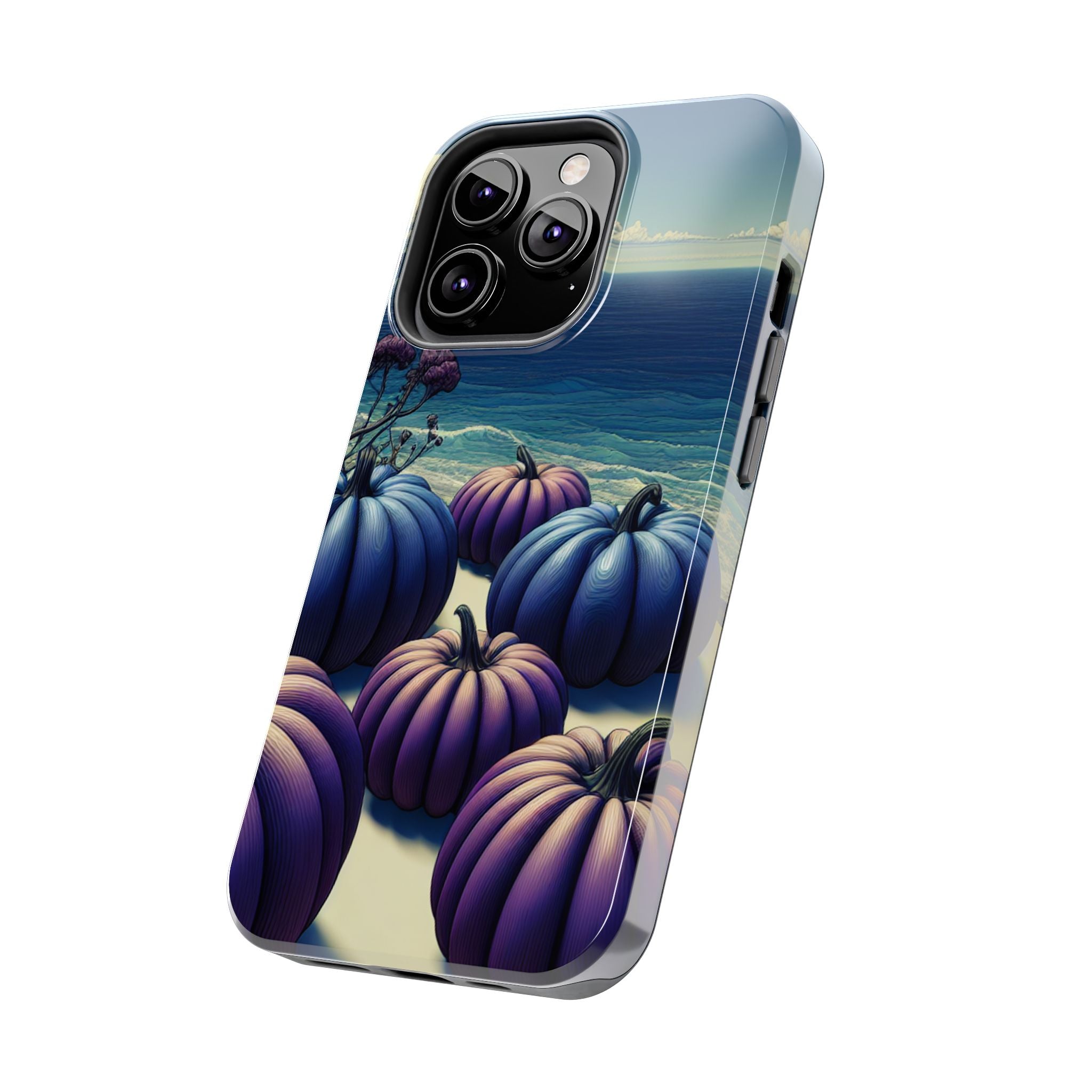 Blue Pumpkin Beach Tough Phone Case — Coastal Halloween Fall iPhone Cover