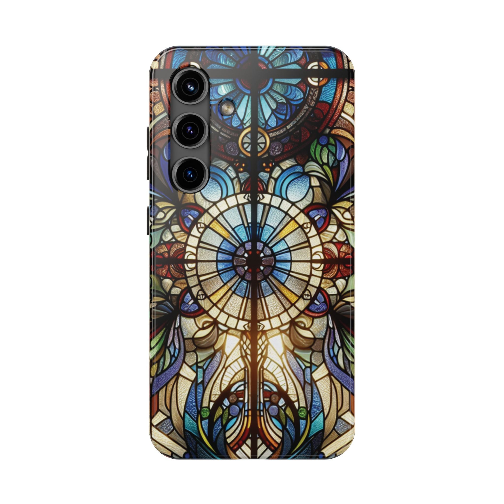 Stained Glass Mandala Tough Phone Case — Floral Vintage Art iPhone Cover