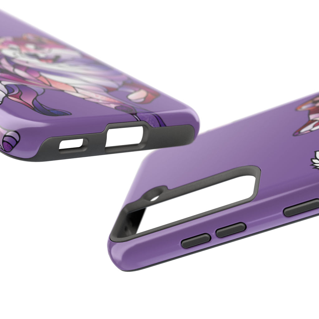 Purple Stained-Glass Shiba Inu Tough Phone Case — Protective Artistic Phone Cover