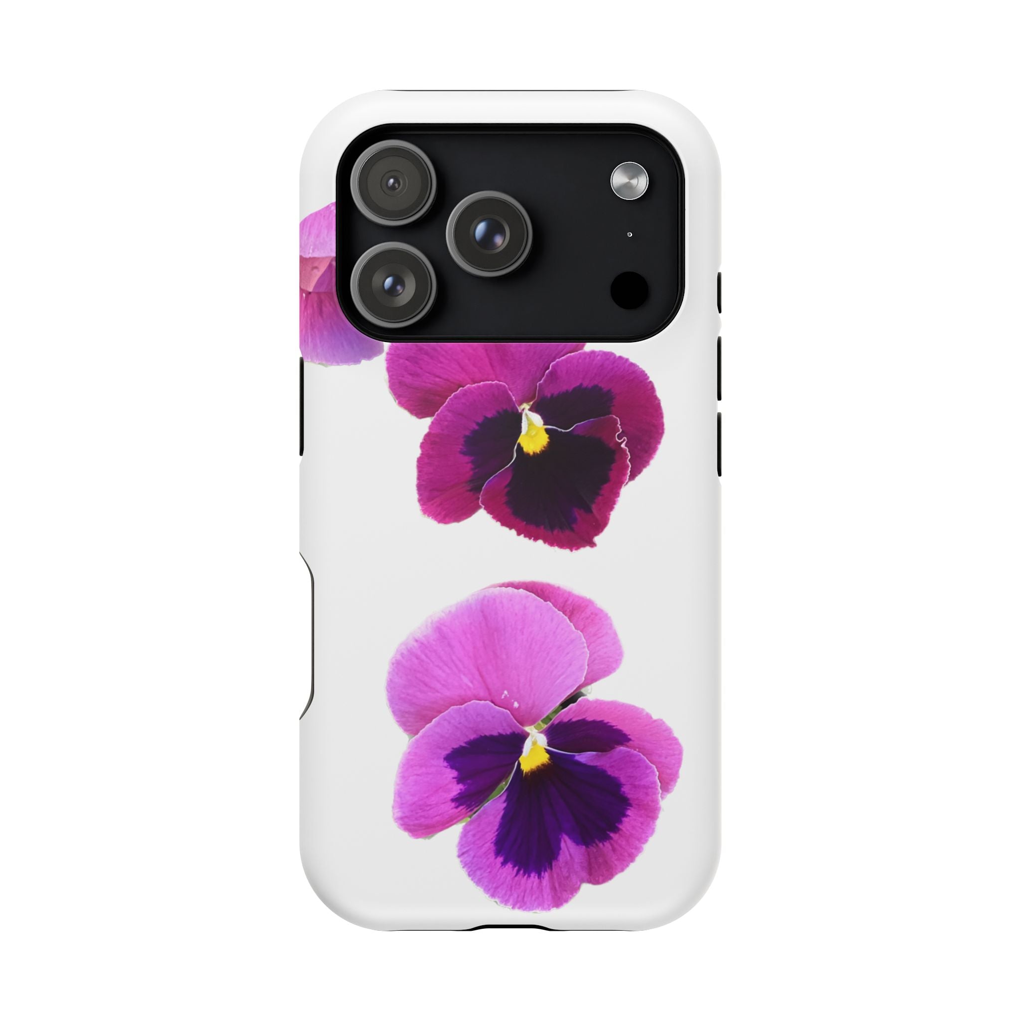 Pansy Blossom Magnetic Phone Case — Impact‑Resistant Floral iPhone Cover