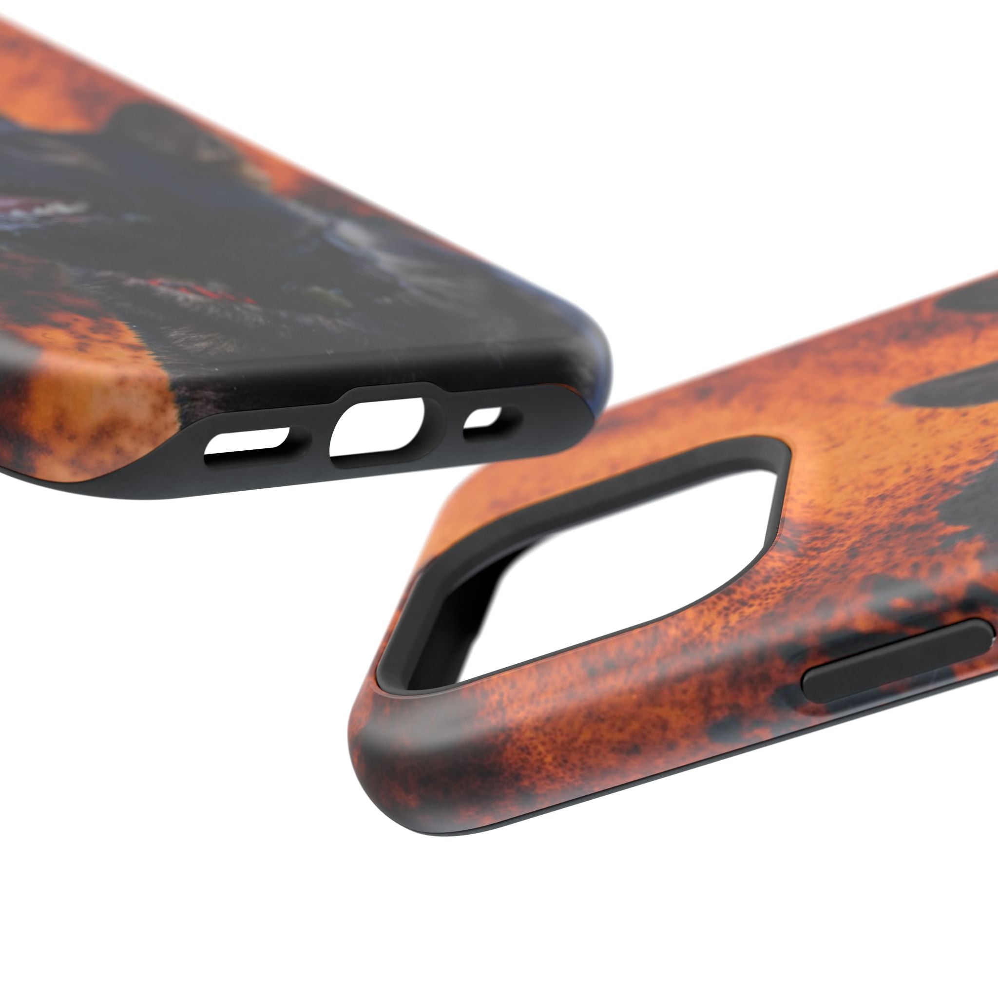 German Shepherd Phone Case — Flame Background Magnetic Impact-Resistant