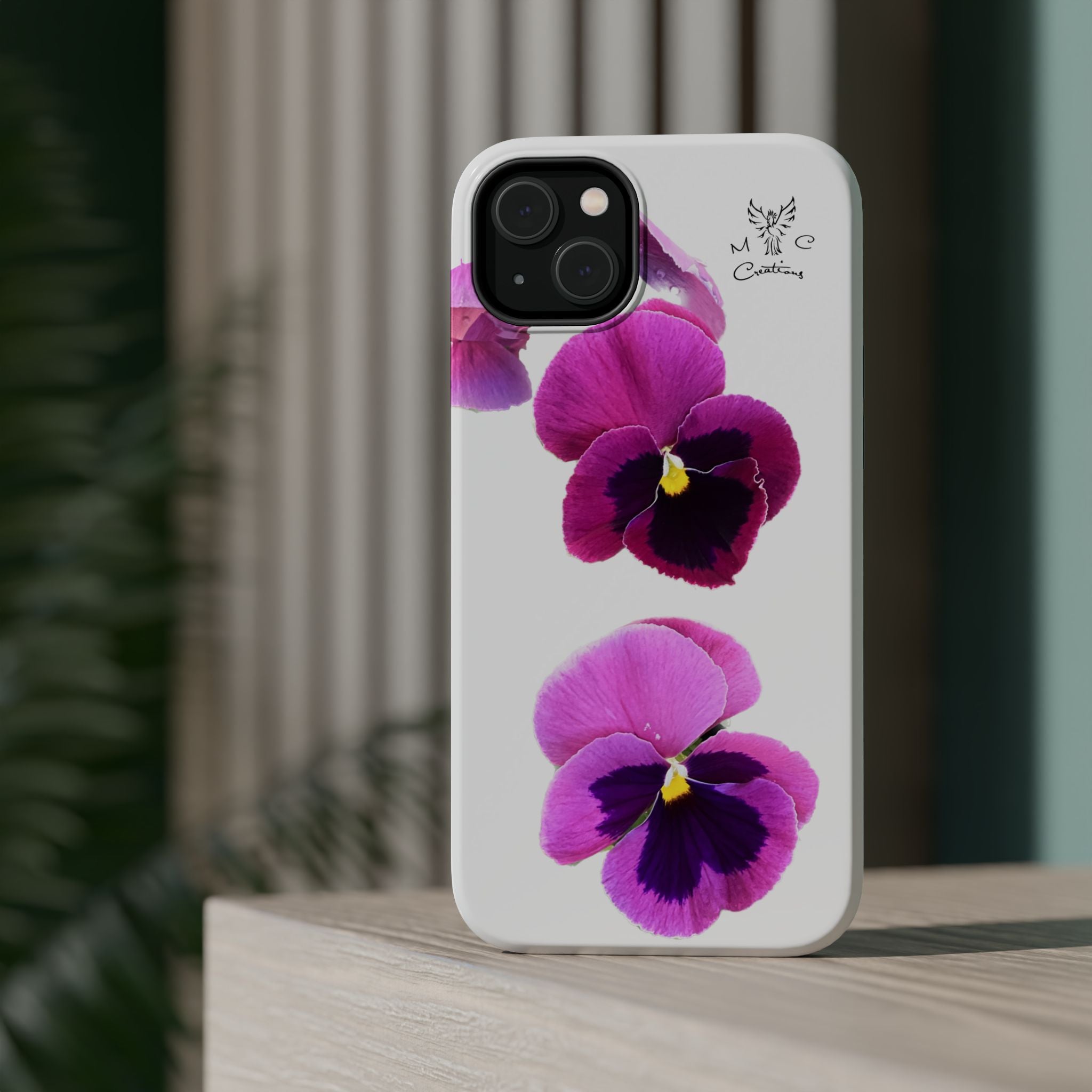 Pansy Blossom Magnetic Phone Case — Impact‑Resistant Floral iPhone Cover