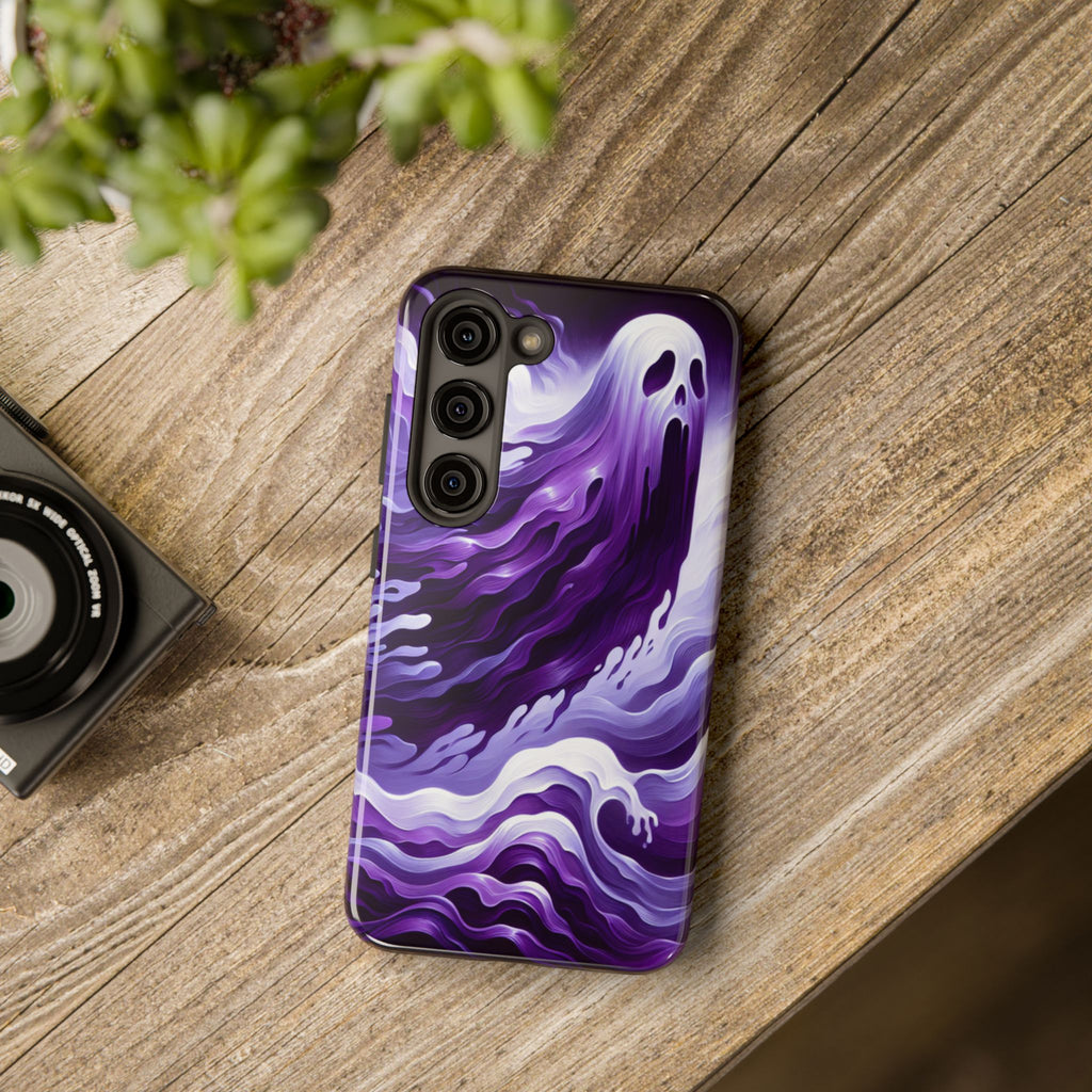 Purple wavey ghosts! - Tough Phone Cases