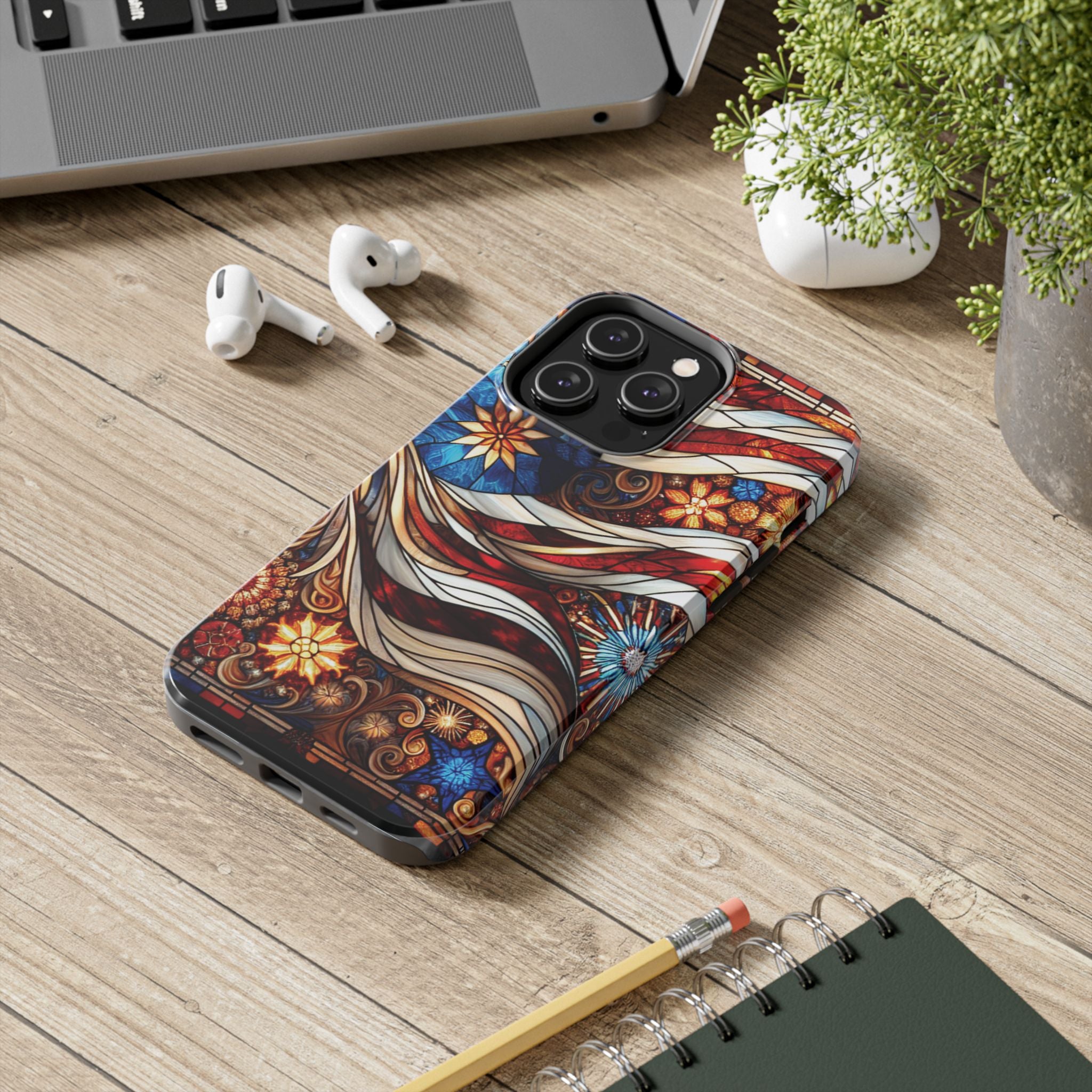 American by Nature Colorful Stained Glass Tough Phone Cases | Unique iPhone Covers, Protective Cases, Vibrant Designs, Gifts for Him/Her