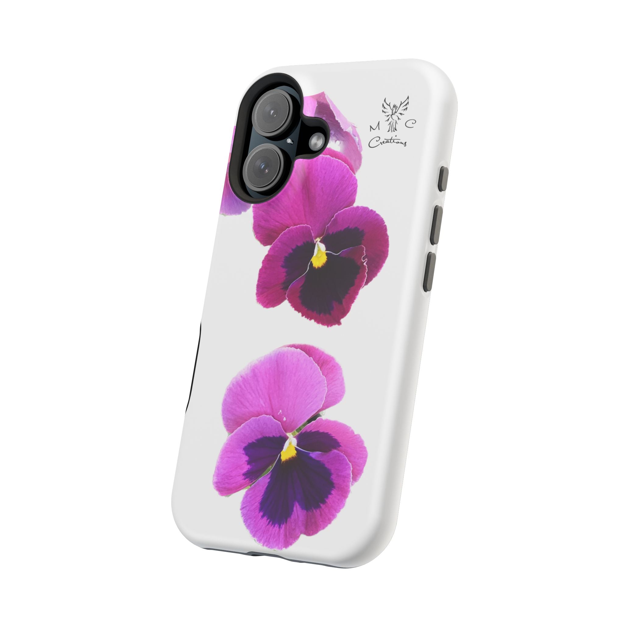 Pansy Blossom Magnetic Phone Case — Impact‑Resistant Floral iPhone Cover