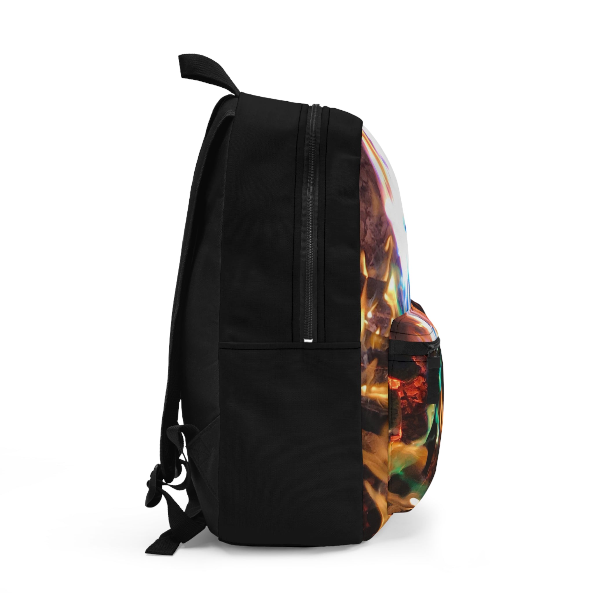 Flame Spectrum Backpack — Iridescent Fire Print School & Travel Bag