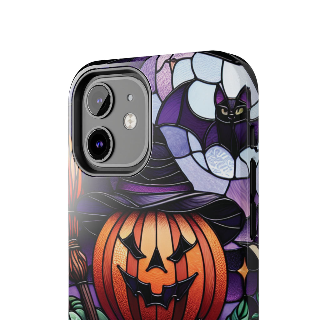 Halloween Jack-O'-Lantern Tough Phone Case — Spooky Pumpkin Witch Hat Design