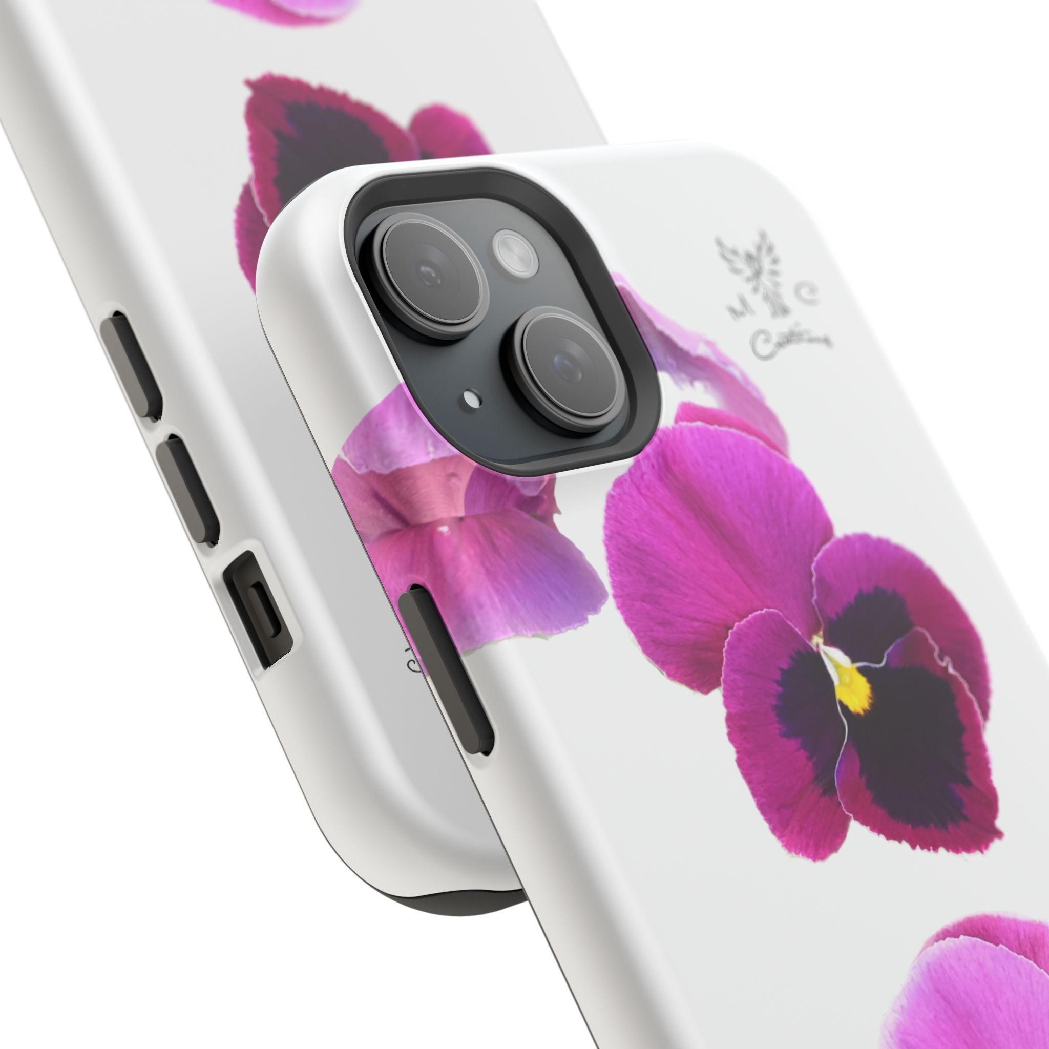 Pansy Blossom Magnetic Phone Case — Impact‑Resistant Floral iPhone Cover