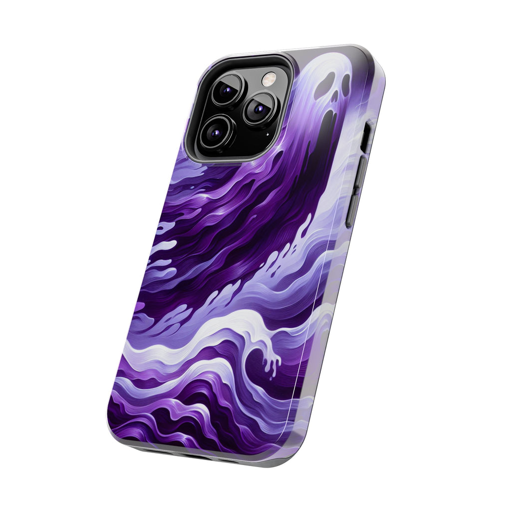 Purple wavey ghosts! - Tough Phone Cases