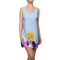Floral Racerback Dress — Yellow Narcissus & Purple Pansy Print