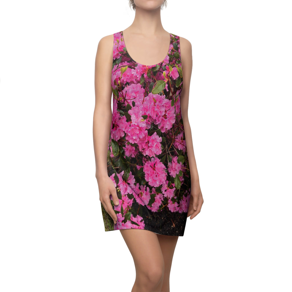 Pink Azalea Floral Racerback Dress — All-Over-Print Summer Sundress