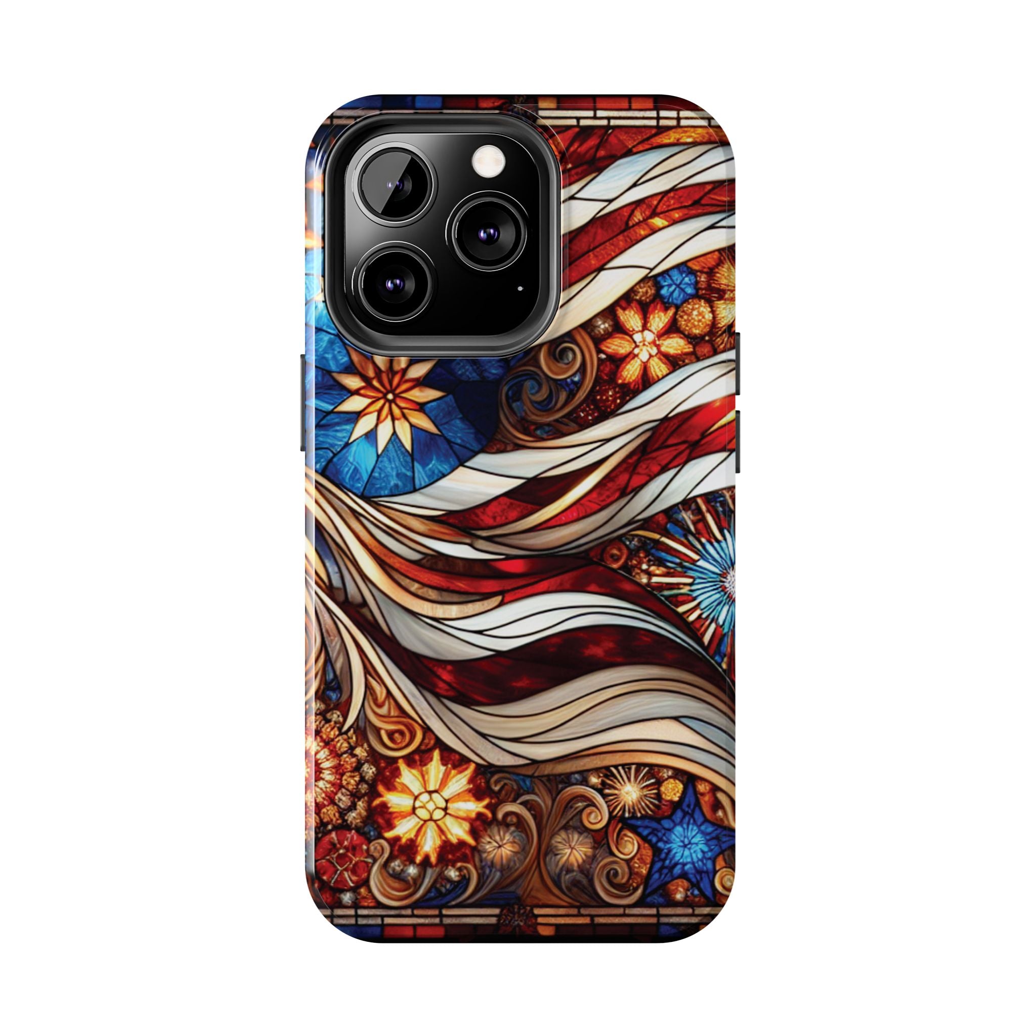 American by Nature Colorful Stained Glass Tough Phone Cases | Unique iPhone Covers, Protective Cases, Vibrant Designs, Gifts for Him/Her