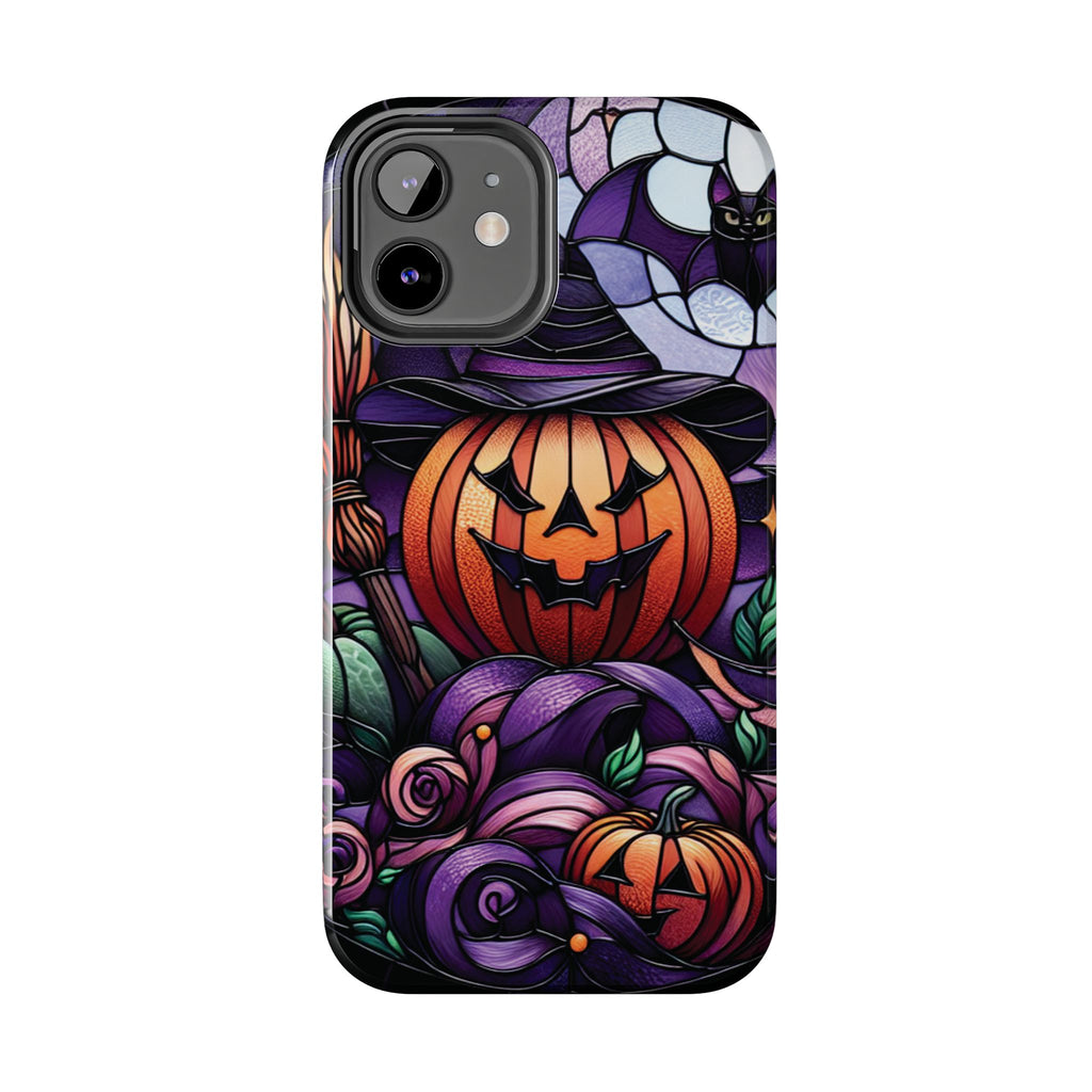 Halloween Jack-O'-Lantern Tough Phone Case — Spooky Pumpkin Witch Hat Design