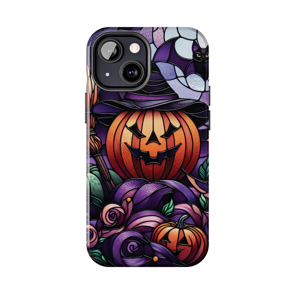 Halloween Jack-O'-Lantern Tough Phone Case — Spooky Pumpkin Witch Hat Design